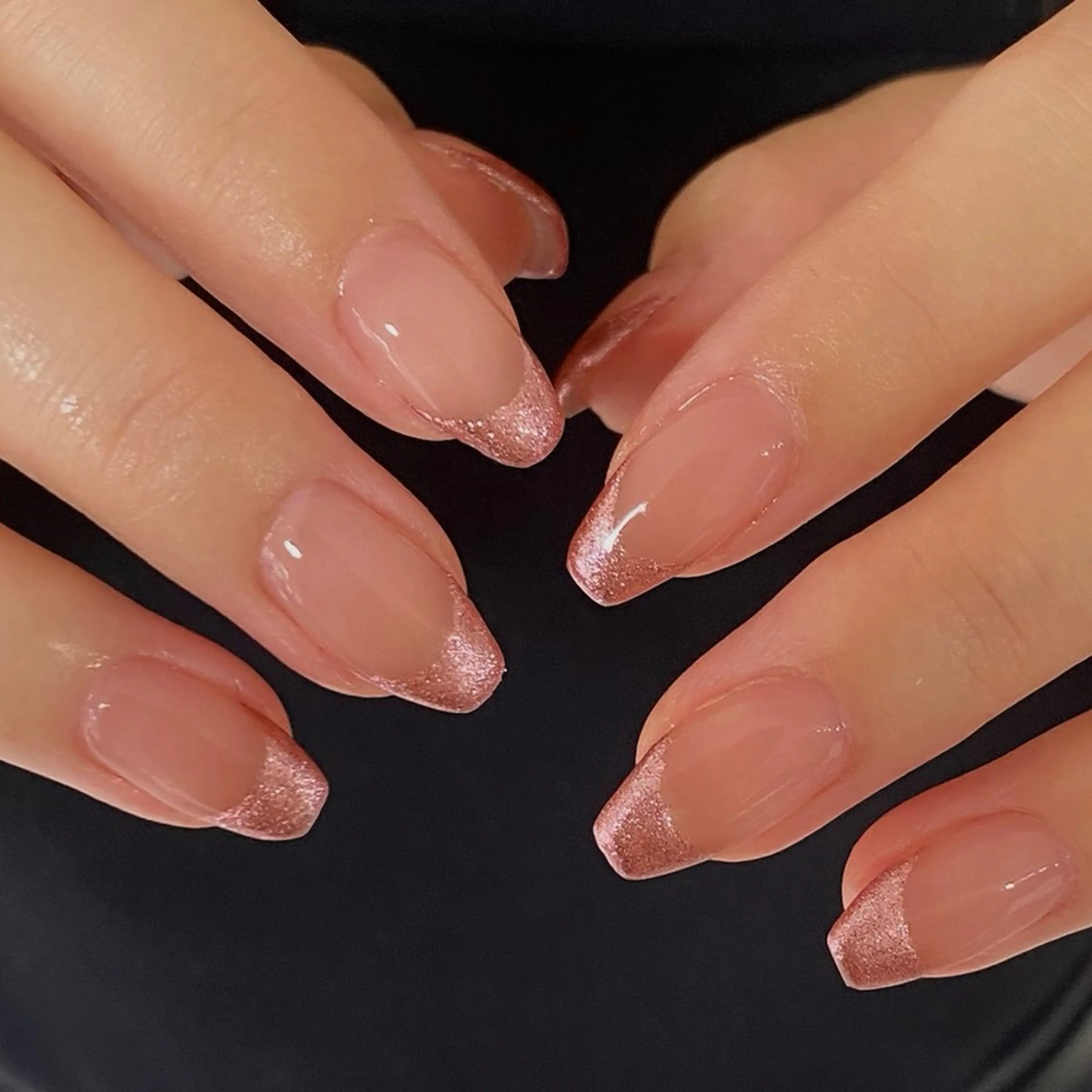 ネイル フレンチネイル ラメ(グリッター) ピンク ハンドネイル KONDO RIHO♡のネイルデザイン