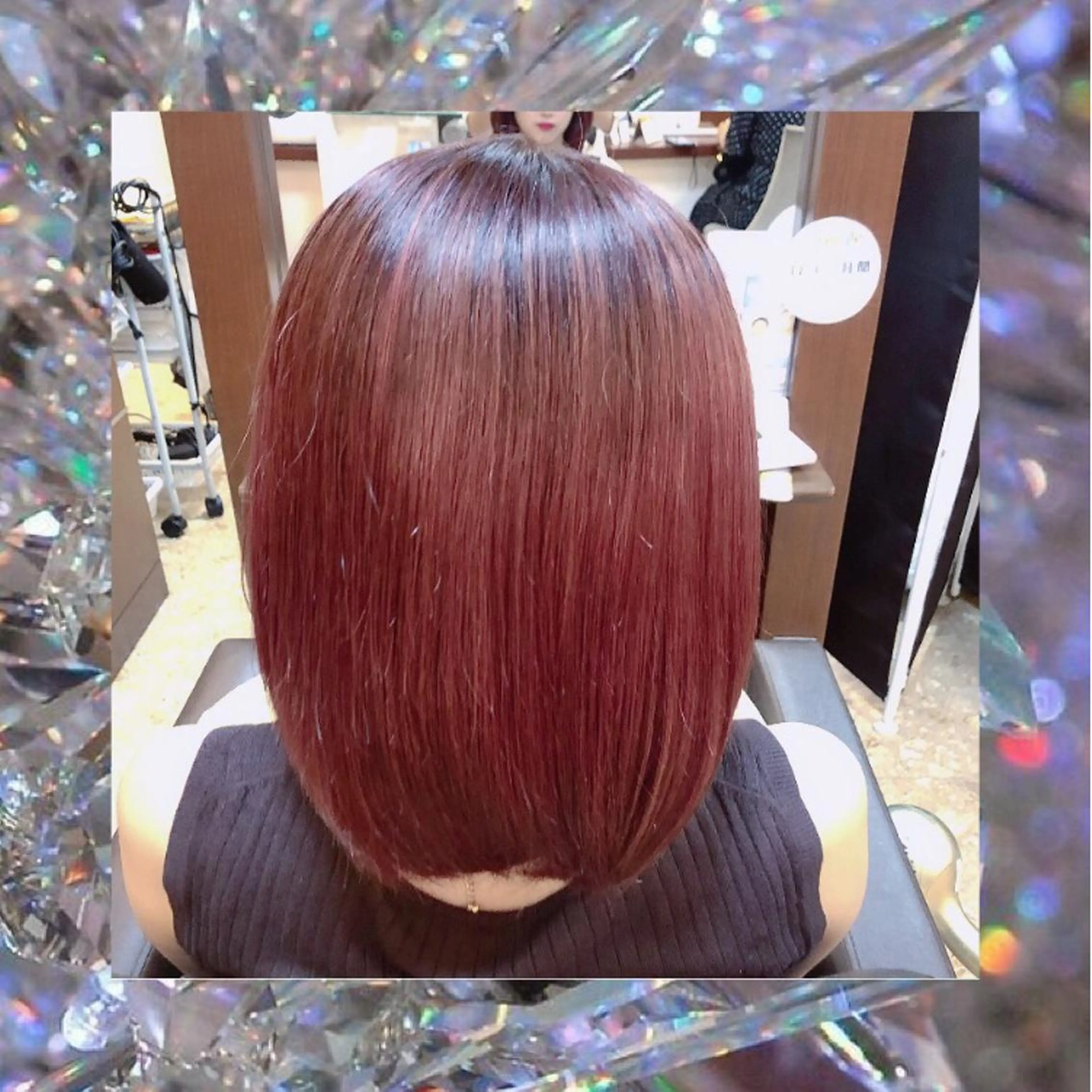 ミディアム カラー レッドカラー eN°byyoureshair所属・🎀若者人気No.1 湯川響🎀のヘアスタイル