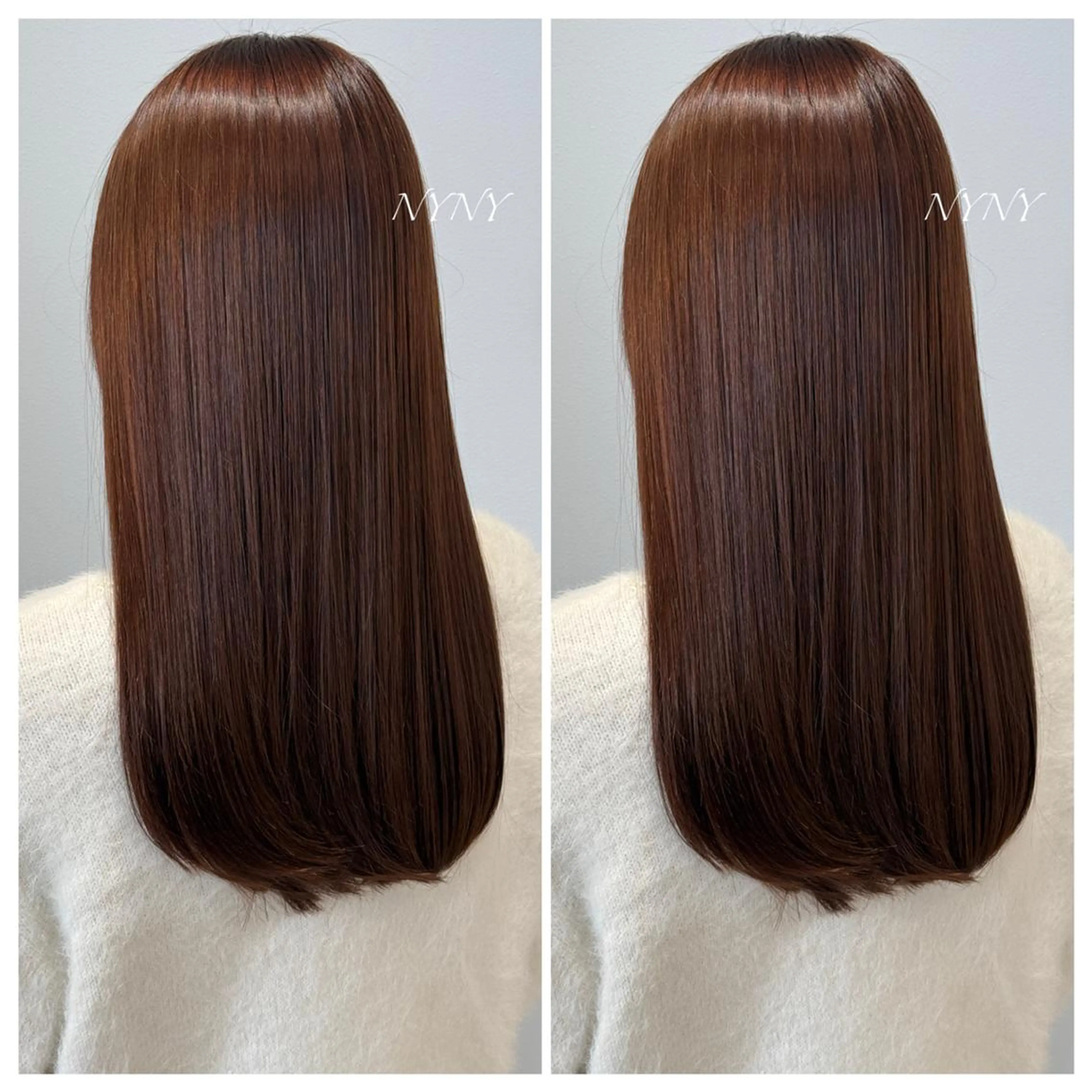 ロング カラー ブラウンカラー チョコレートブラウン 顔周りレイヤーカット 透明感カラー達冨のヘアスタイル