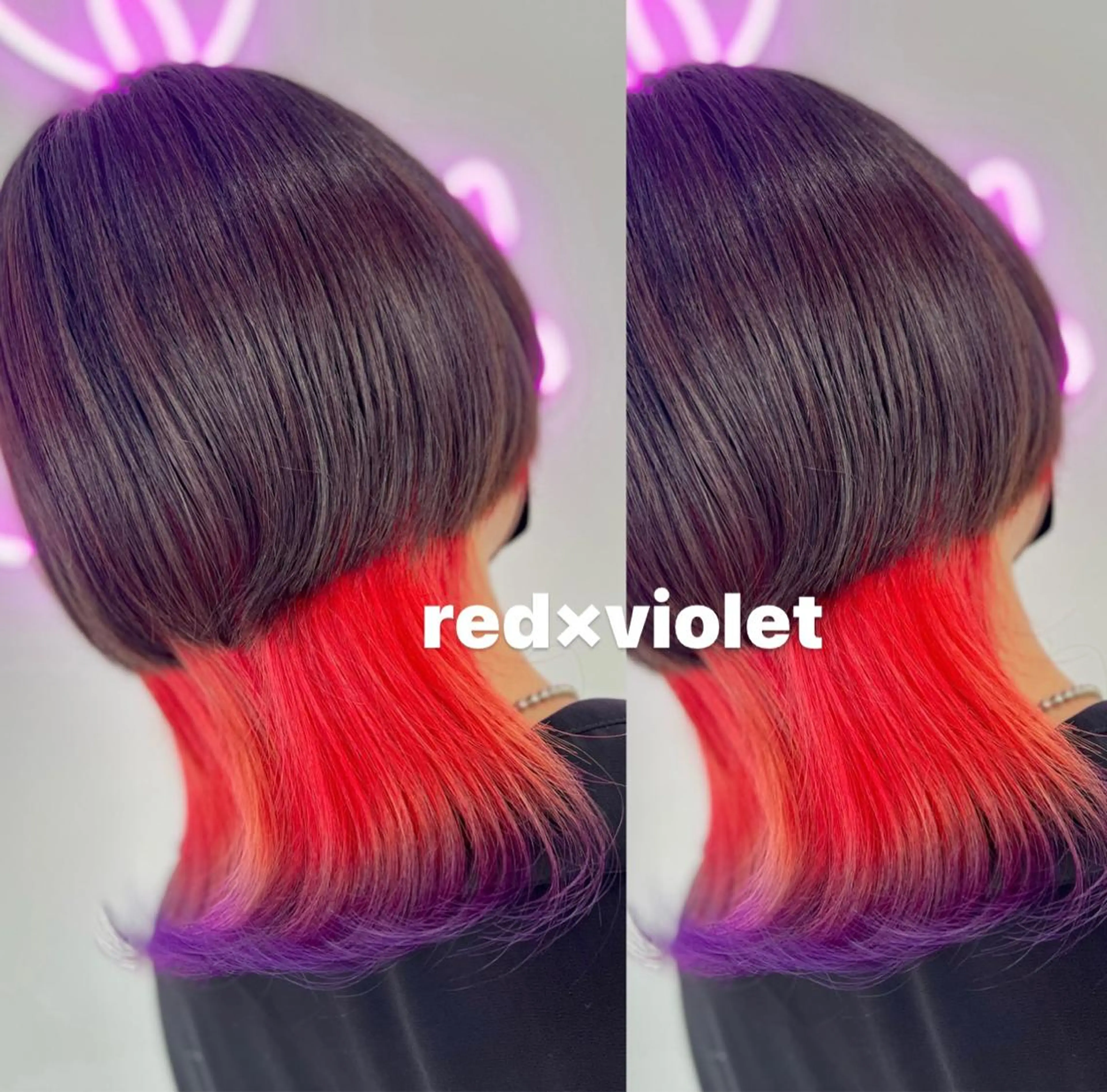 カラー バレイヤージュ 黒髪 ブリーチ ブルーカラー ブルーブラック ヘアカラー 🦋ami/浦和 ブリーチカラー🦋のヘアスタイル