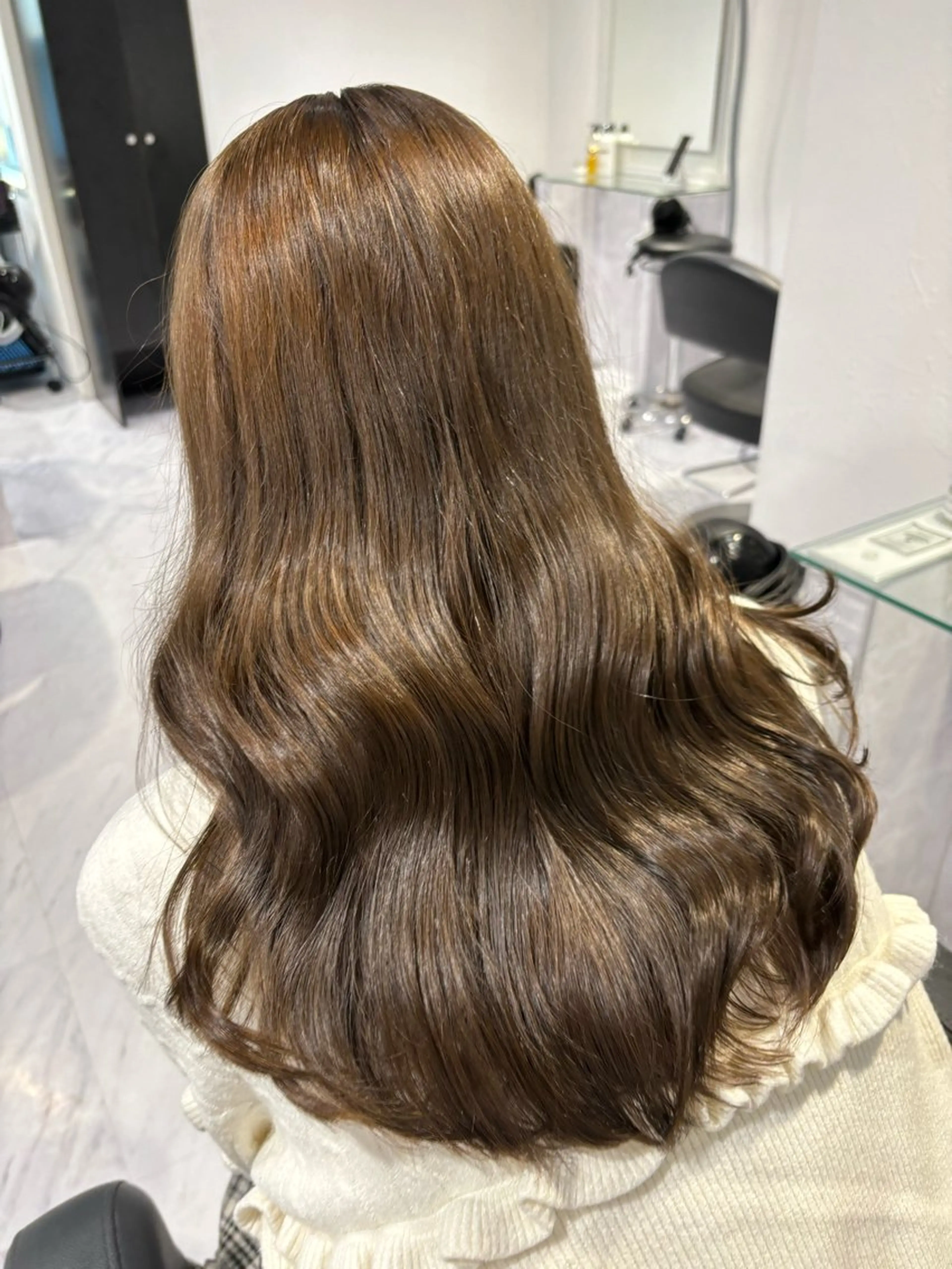 ロング カラー ベージュカラー 透明感カラー グレージュ オリーブベージュ オリーブグレージュ 表参道♡暗髪^ྀི 艶カラー♡アユミのヘアスタイル