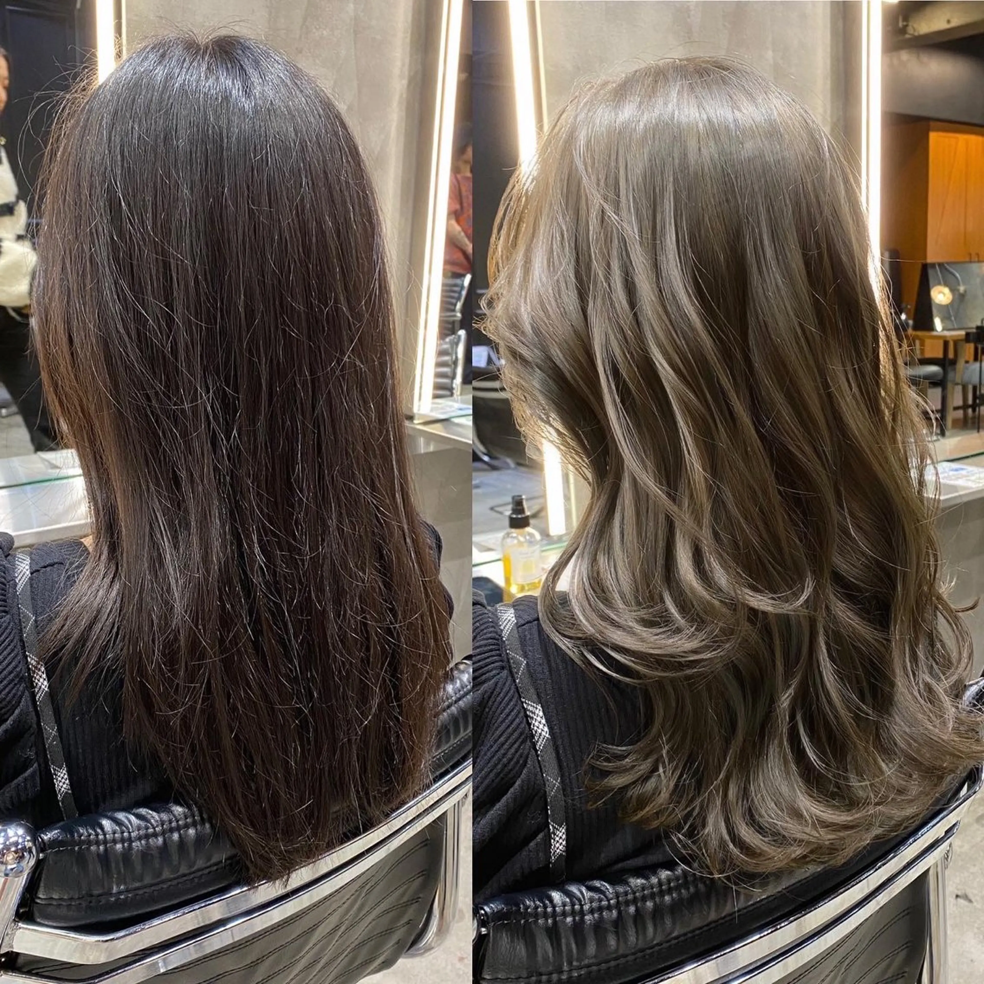 セミロング カラー アッシュ ブリーチ ダブルカラー ブリーチなしカラー カット ヘアカラー Ms.CHARM所属・透明感カラー🌿 グレージュ🐺陽介のヘアスタイル