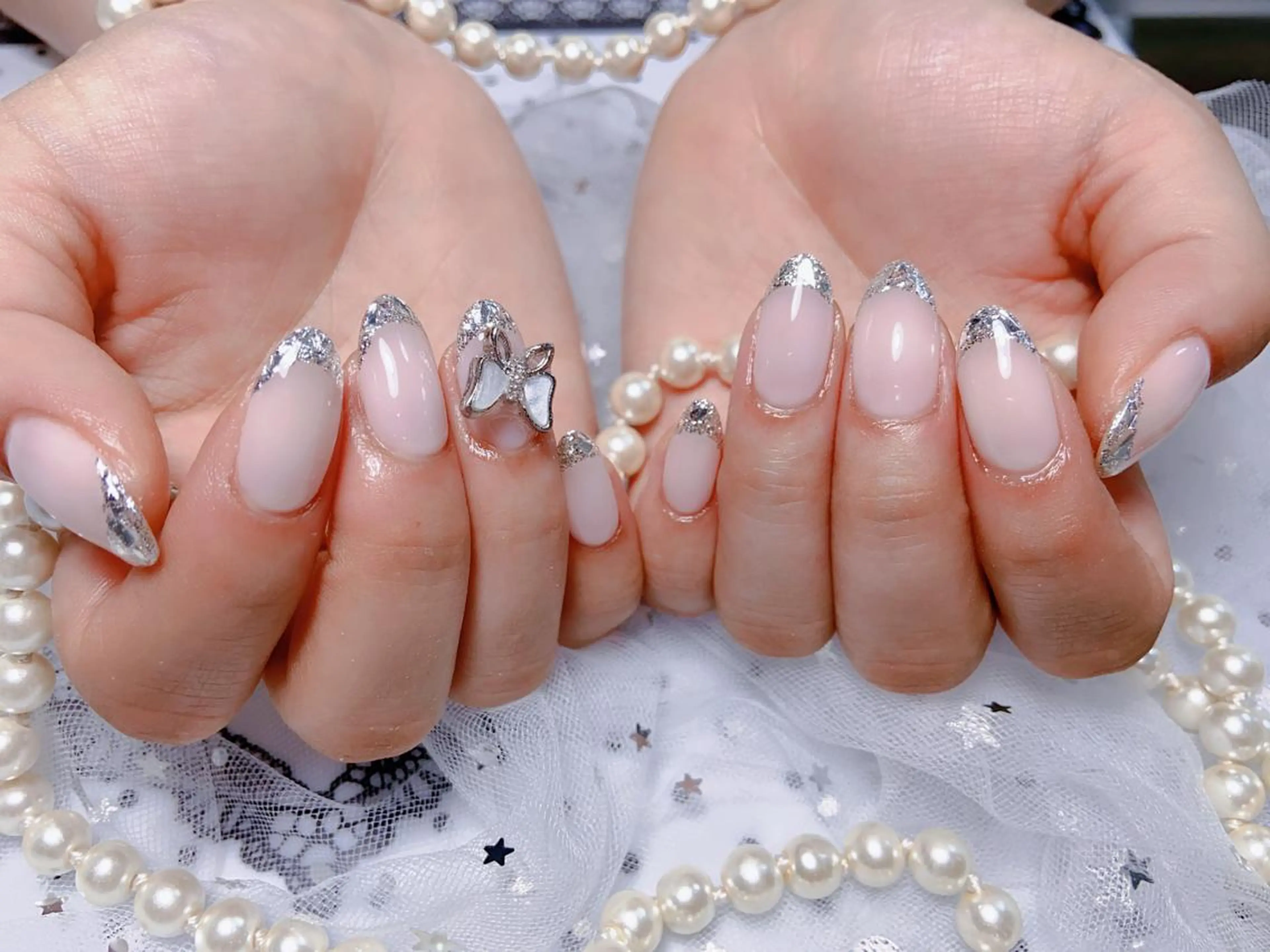 ネイル オーロラネイル チークネイル 長さ出し フレンチネイル ジェルネイル MUSES  NAIL  SALON所属・MUSES ネイルのネイルデザイン