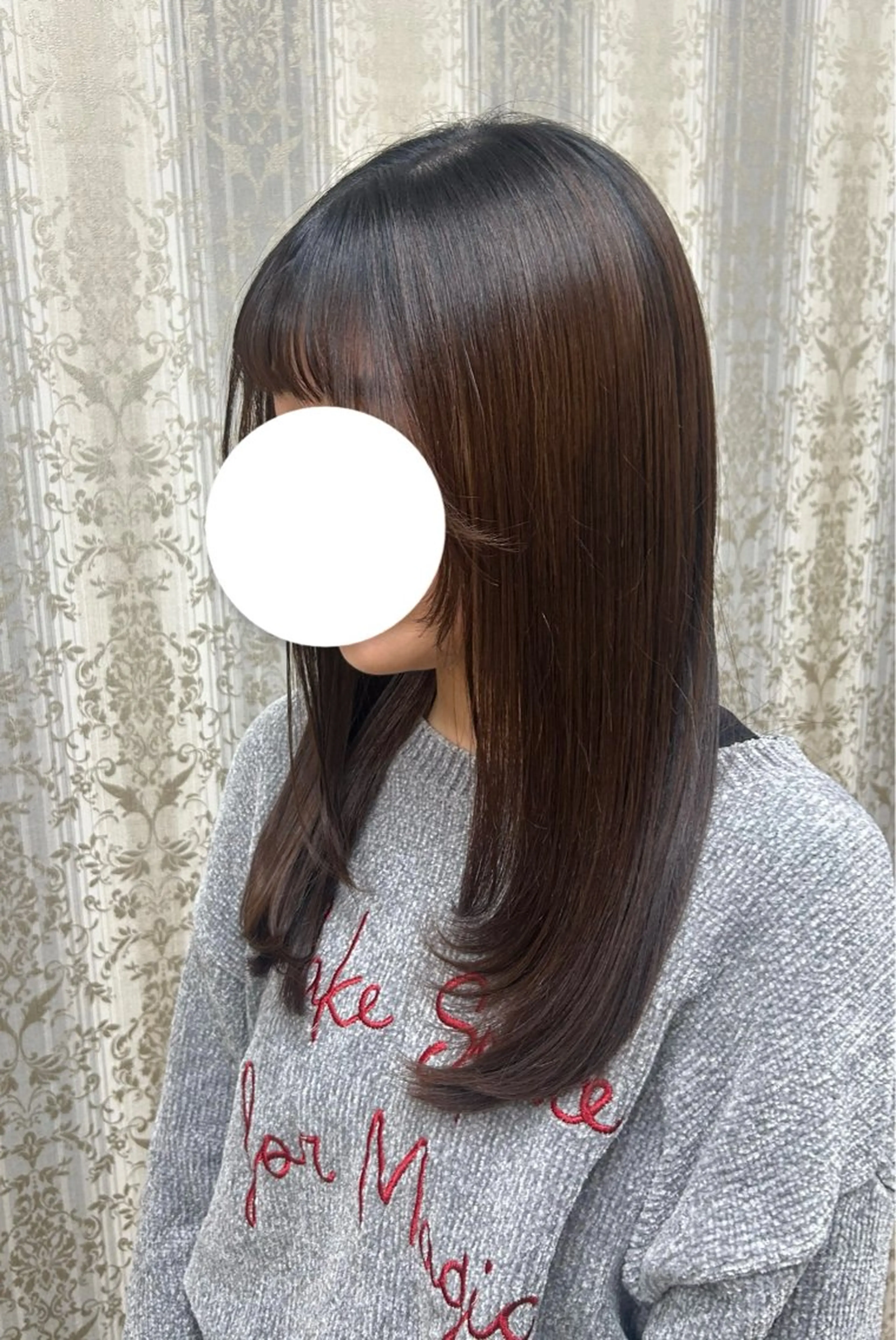 セミロング 顔周りカット レイヤーカット 【Pur hair】 NOAのヘアスタイル