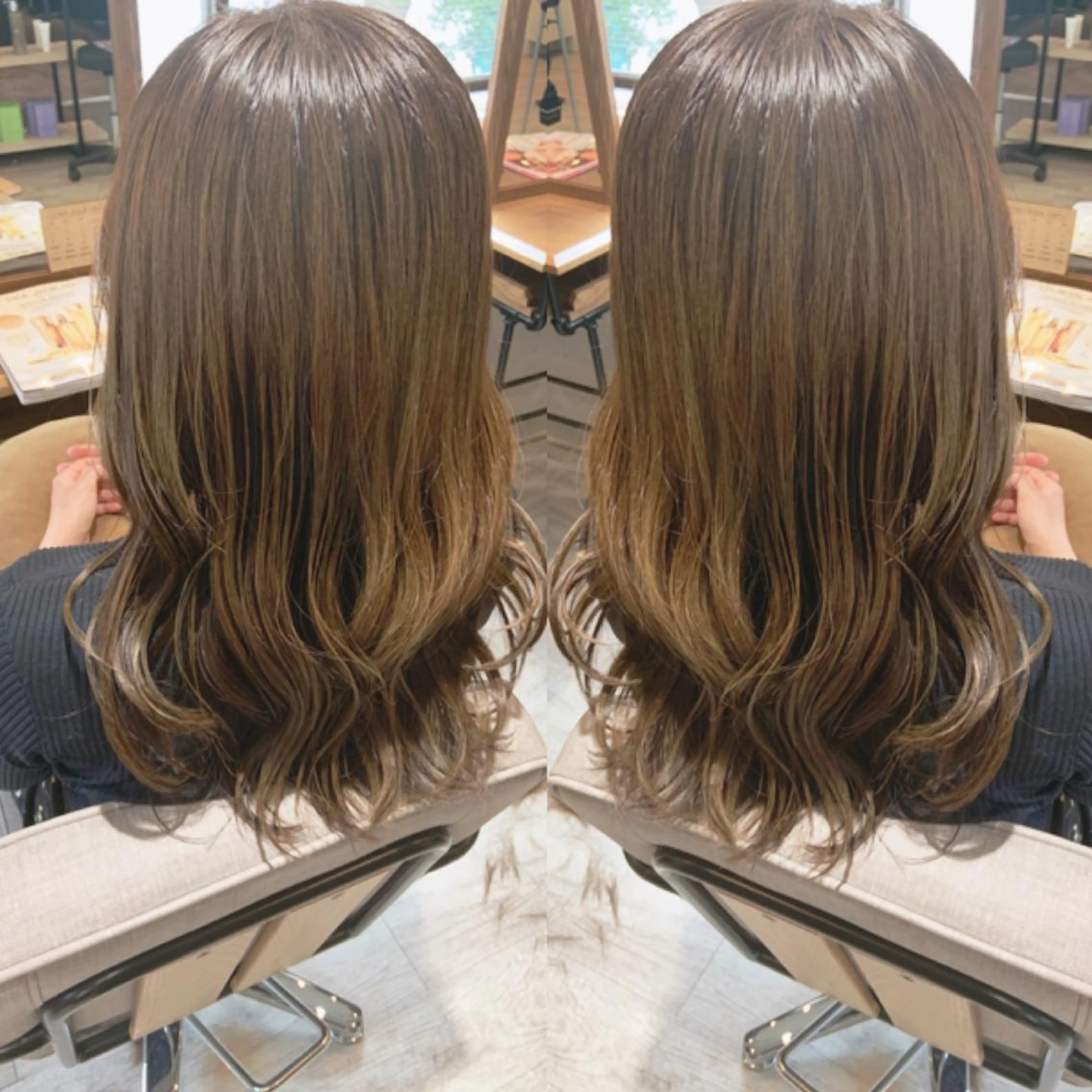 セミロング カラー ヘアアレンジ ベージュカラー ミルクティーベージュ カット ヘアカラー トリートメント rita atelier 【リタ】所属・韓国hair🦋 Nanaのヘアスタイル