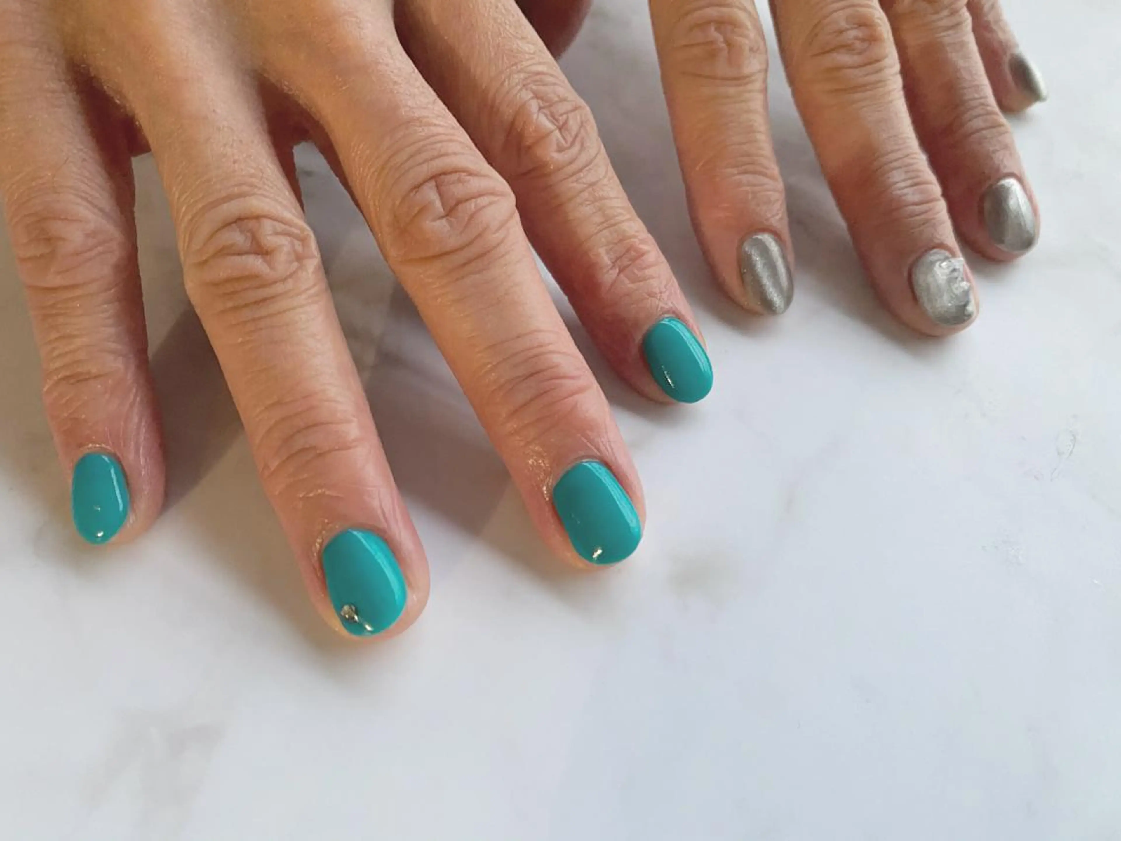 ネイル ブルー ハート マグネットネイル private nail salon   crystal ⭐︎ color所属・crystal ⭐︎ colorのネイルデザイン