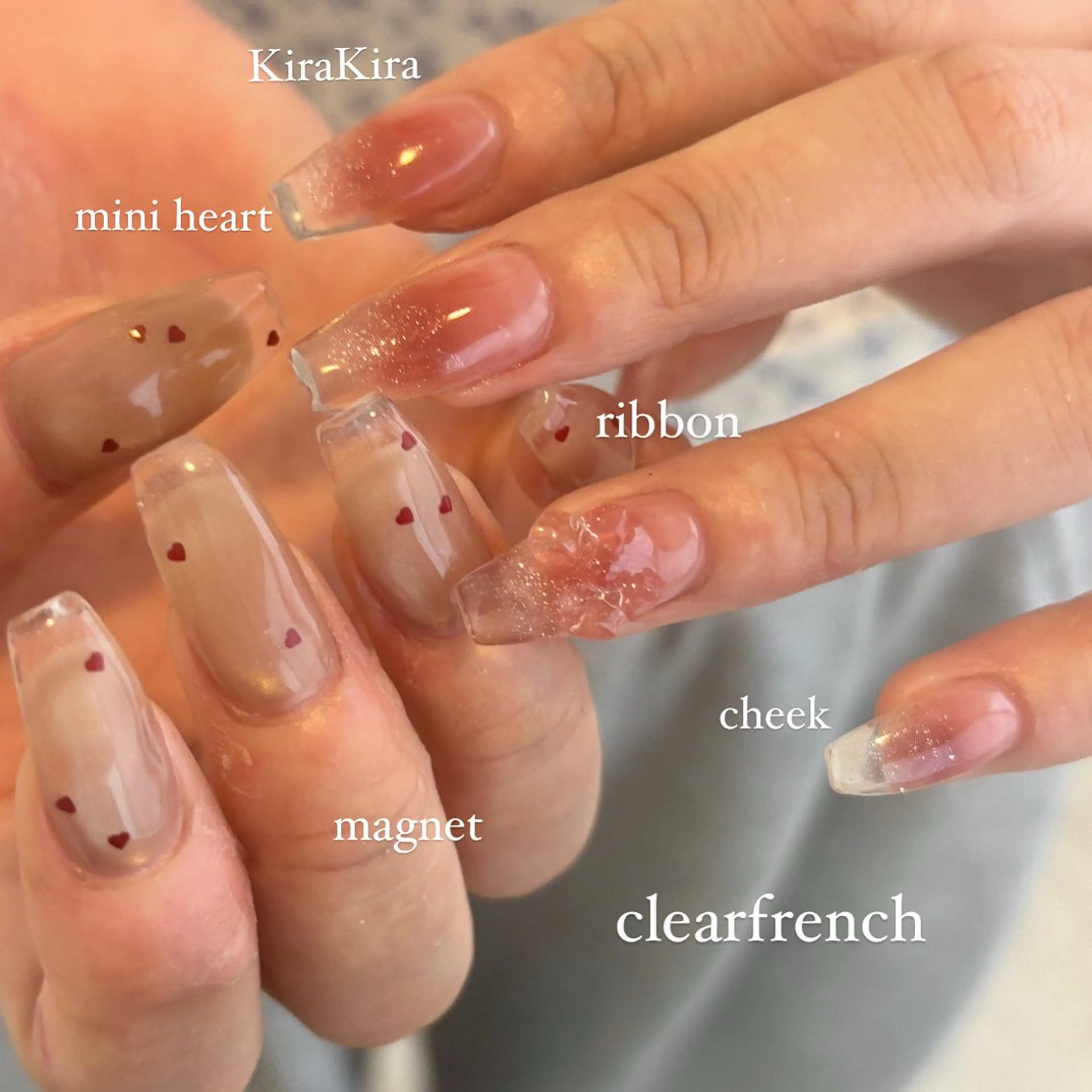 ネイル クリアネイル フレンチネイル ハンドネイル Maede Kanaのネイルデザイン