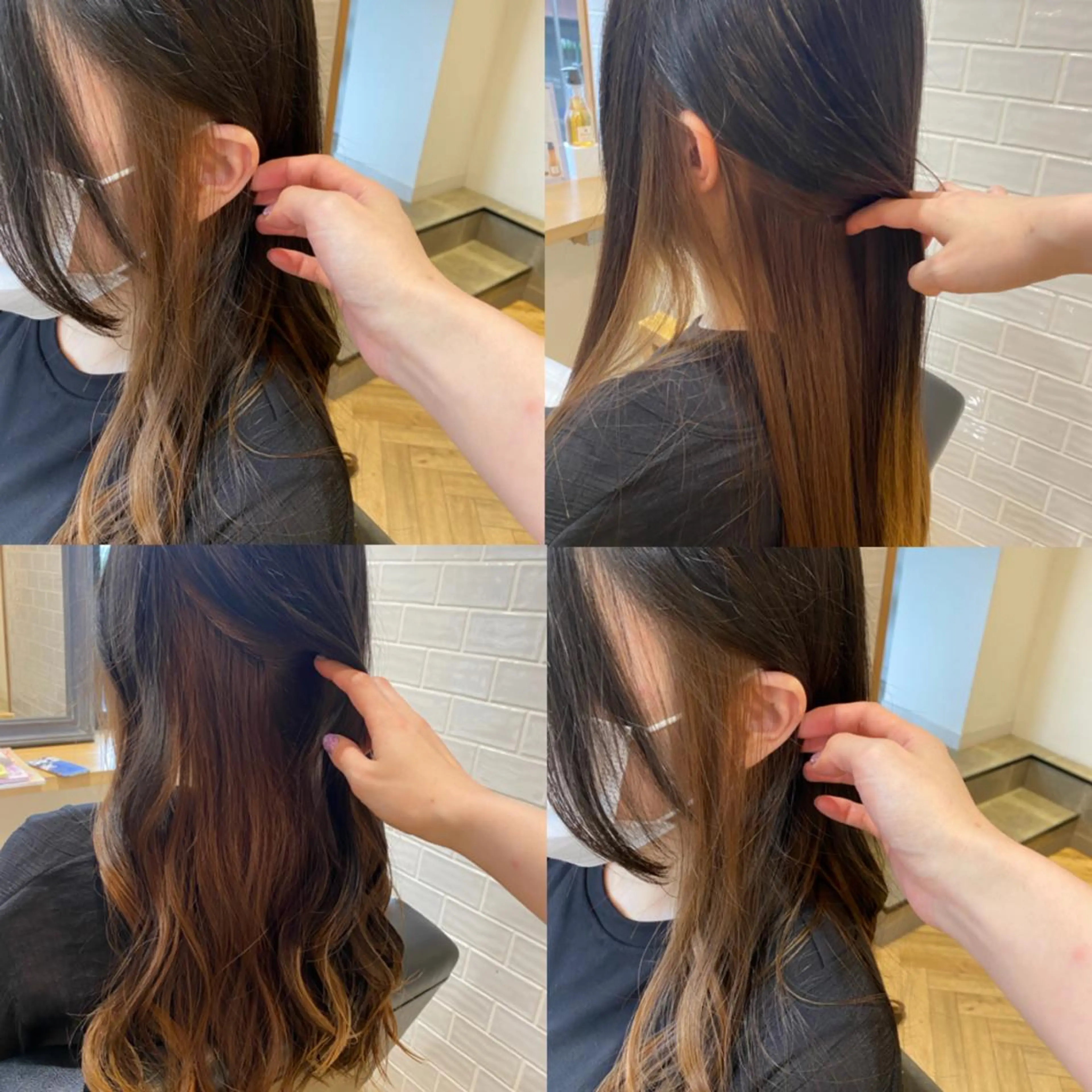 ロング カラー ブリーチ インナーカラー ブリーチなしカラー 艶カラー/韓国顔周り 🎀mamiのヘアスタイル