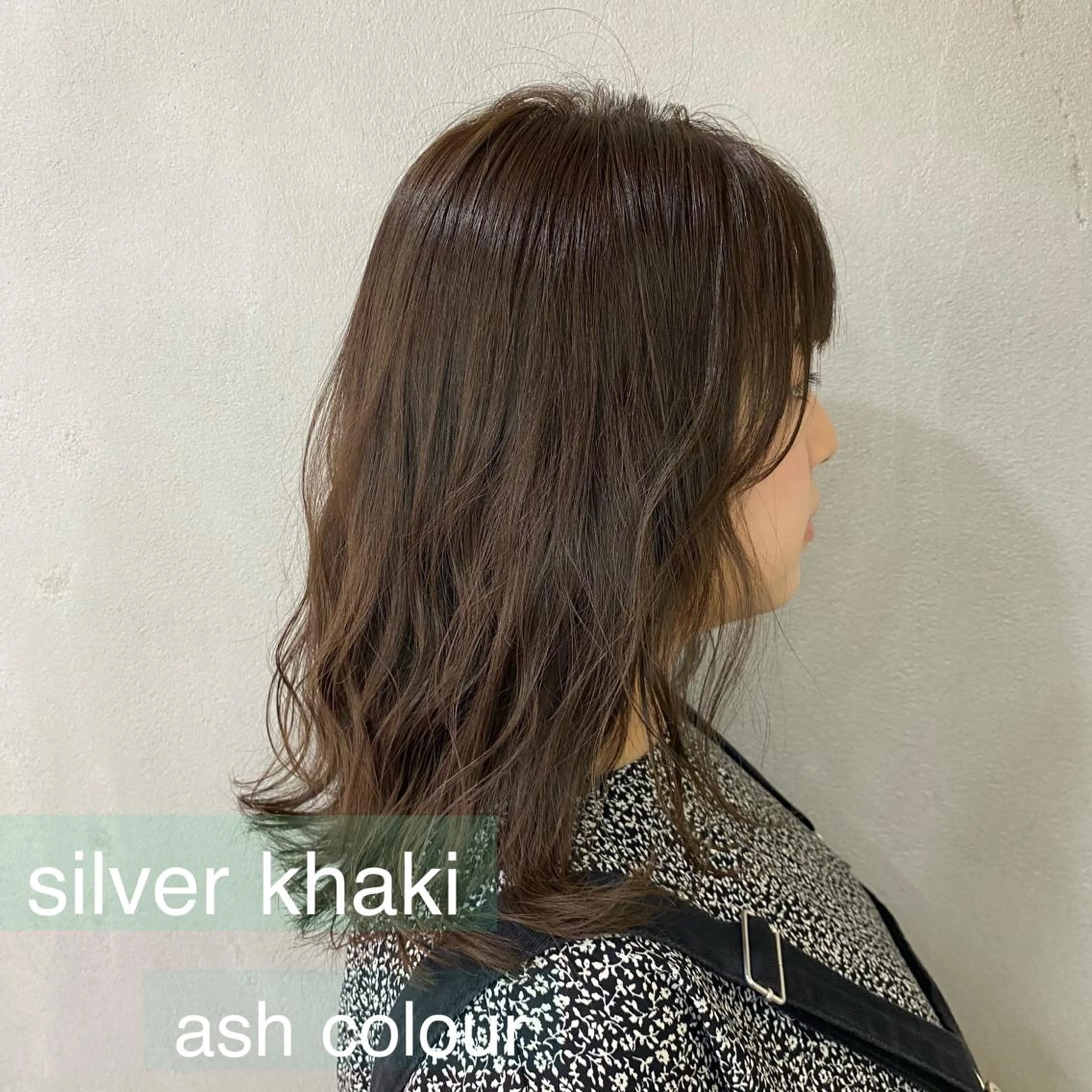 ミディアム カラー アッシュ シルバー 舟橋 りんかのヘアスタイル