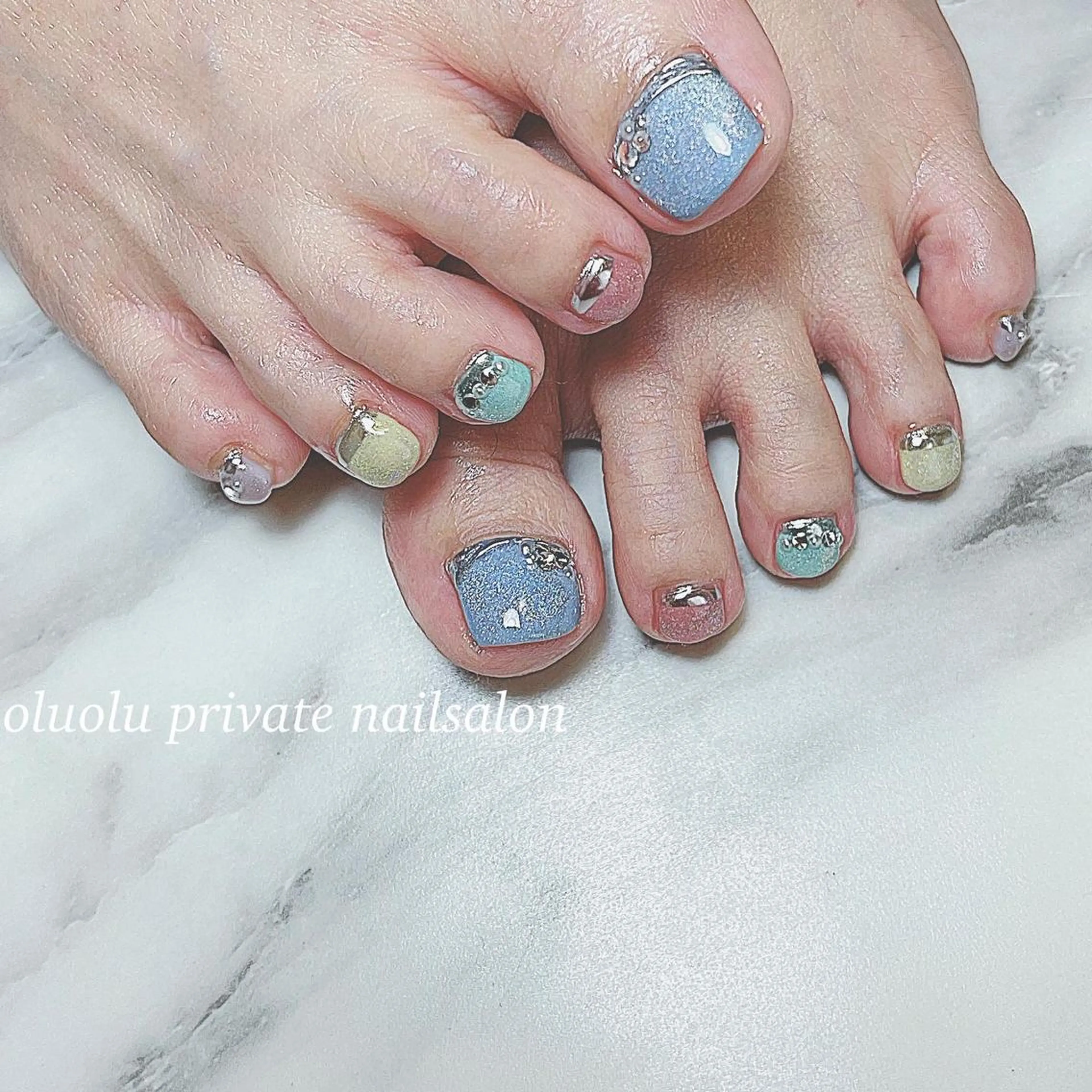 ネイル アートネイル オーロラネイル フットネイル ジェルネイル マグネットネイル フットネイル 大村 紬華のネイルデザイン