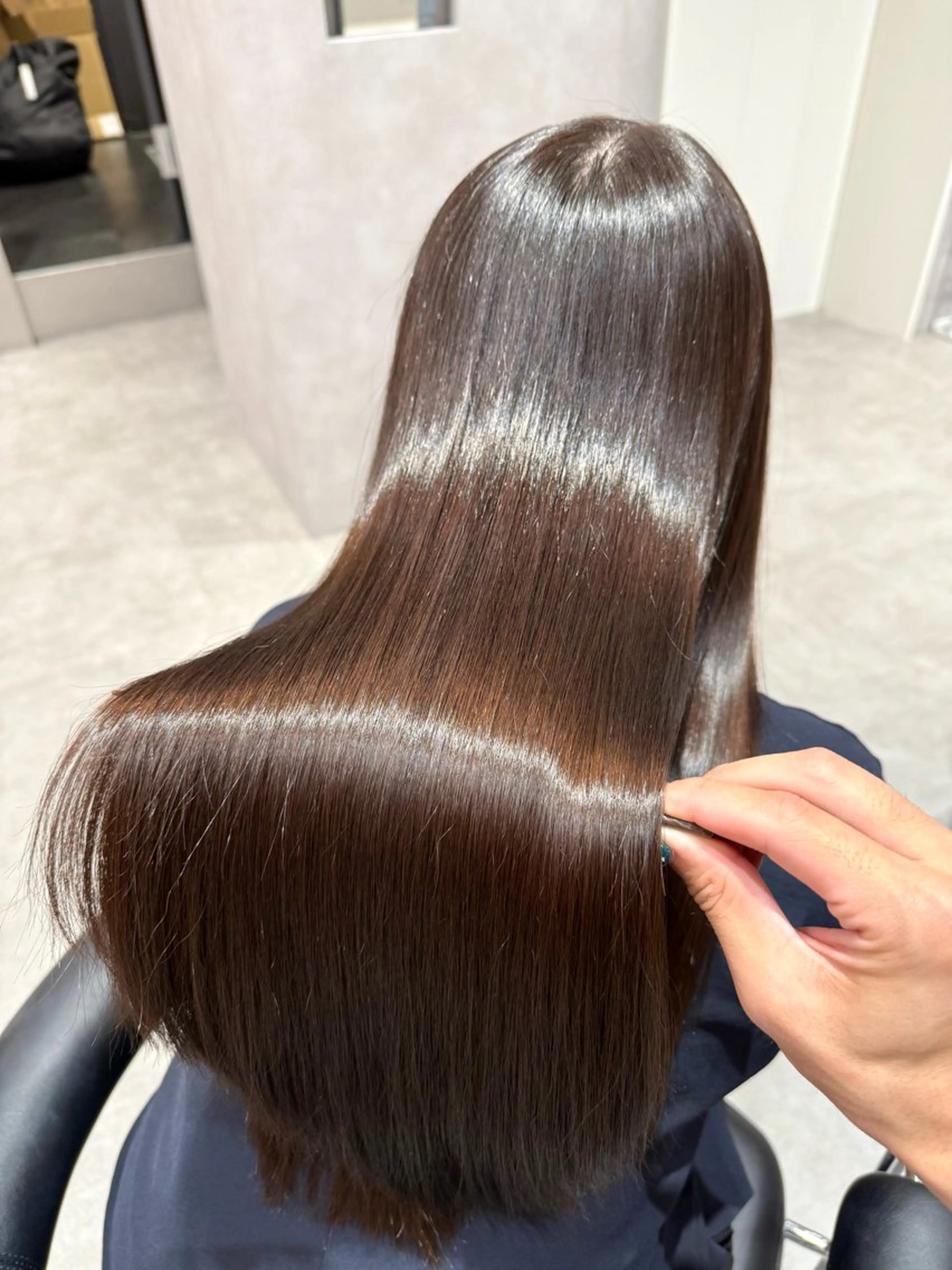 ロング カラー パーマ ヘアアレンジ 髪質改善 縮毛矯正 トリートメント ストレートパーマ 縮毛矯正 トリートメント salowin新宿East3階所属・艶美髪/髪質改善 /縮毛矯正/木元渓太のヘアスタイル