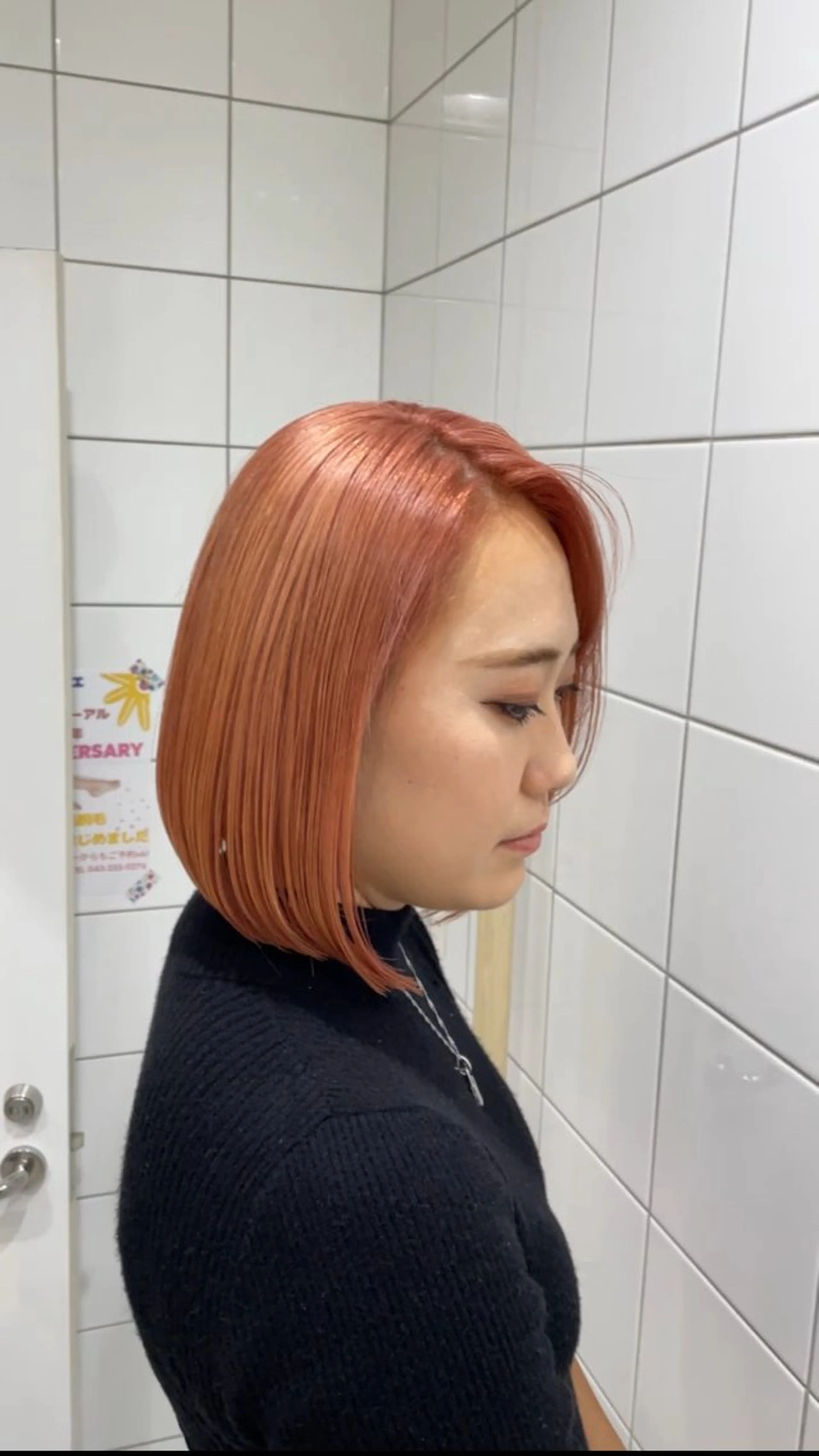 ミディアム カラー オレンジ ピンクカラー FaB都賀店所属・ボブ/レイヤー/ kusa‪🌱‬のヘアスタイル