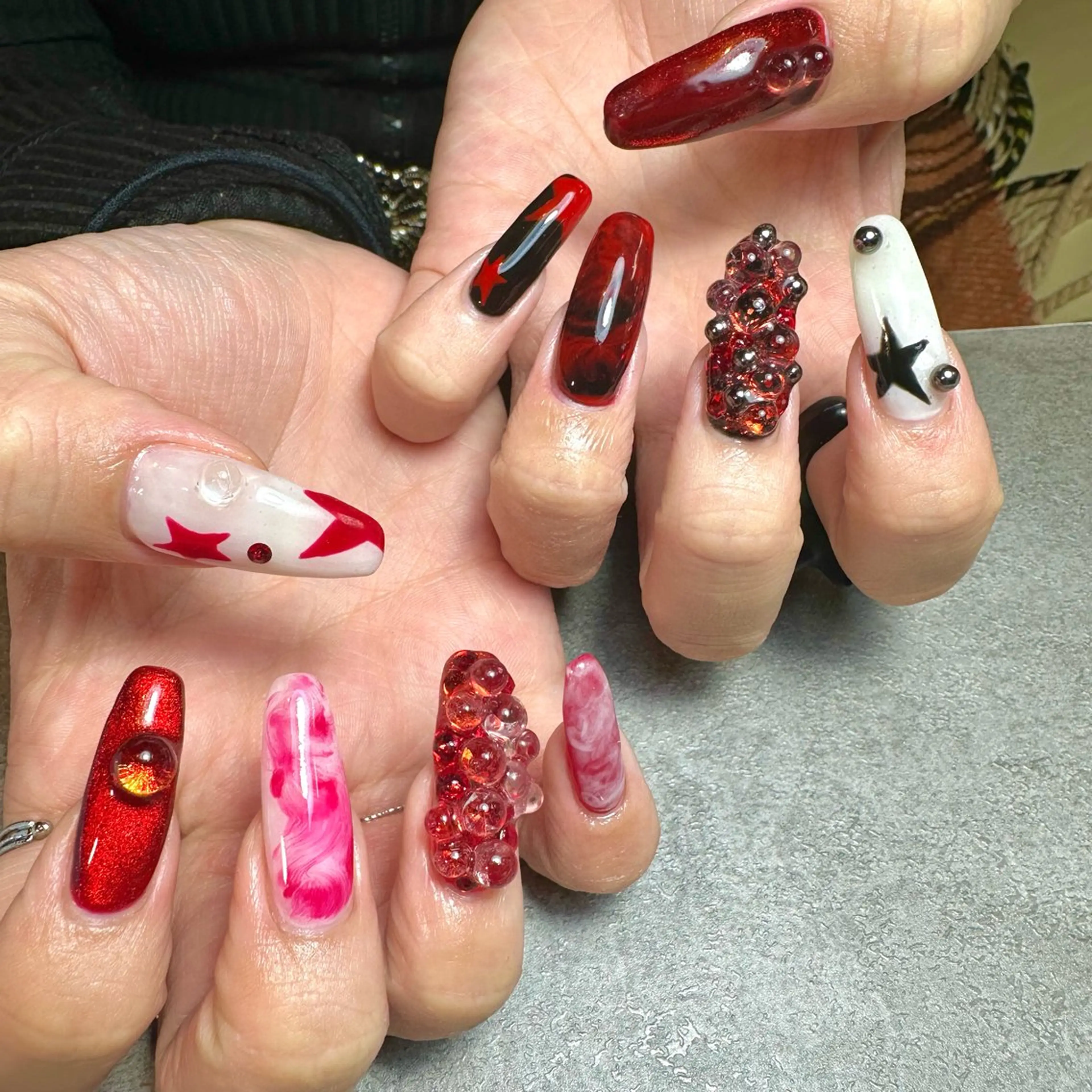 ネイル ロングネイル ハンドネイル フットネイル GéRanium Harukaのネイルデザイン