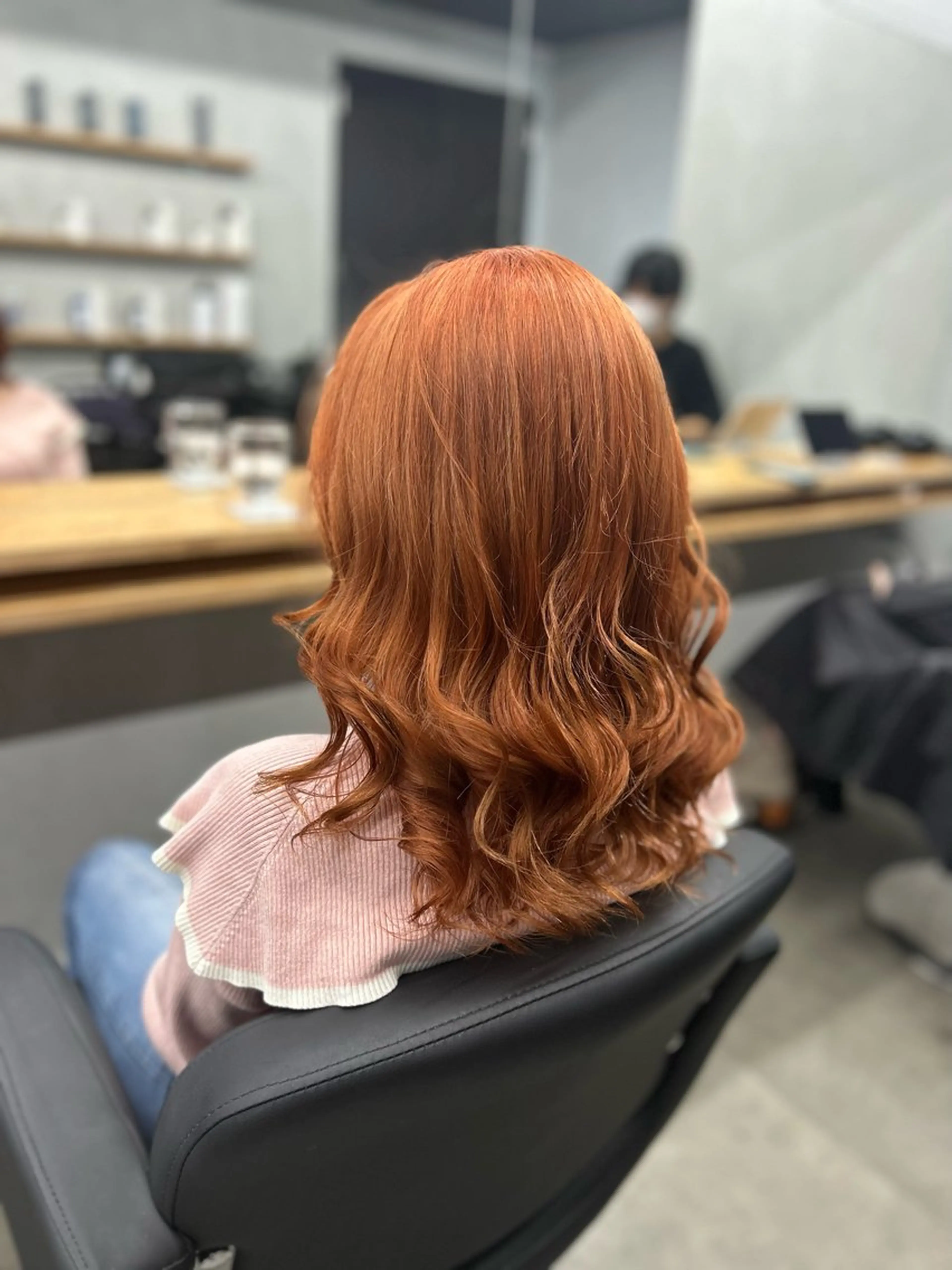 ミディアム カラー オレンジ N/デザインカラー 🌿ナギのヘアスタイル