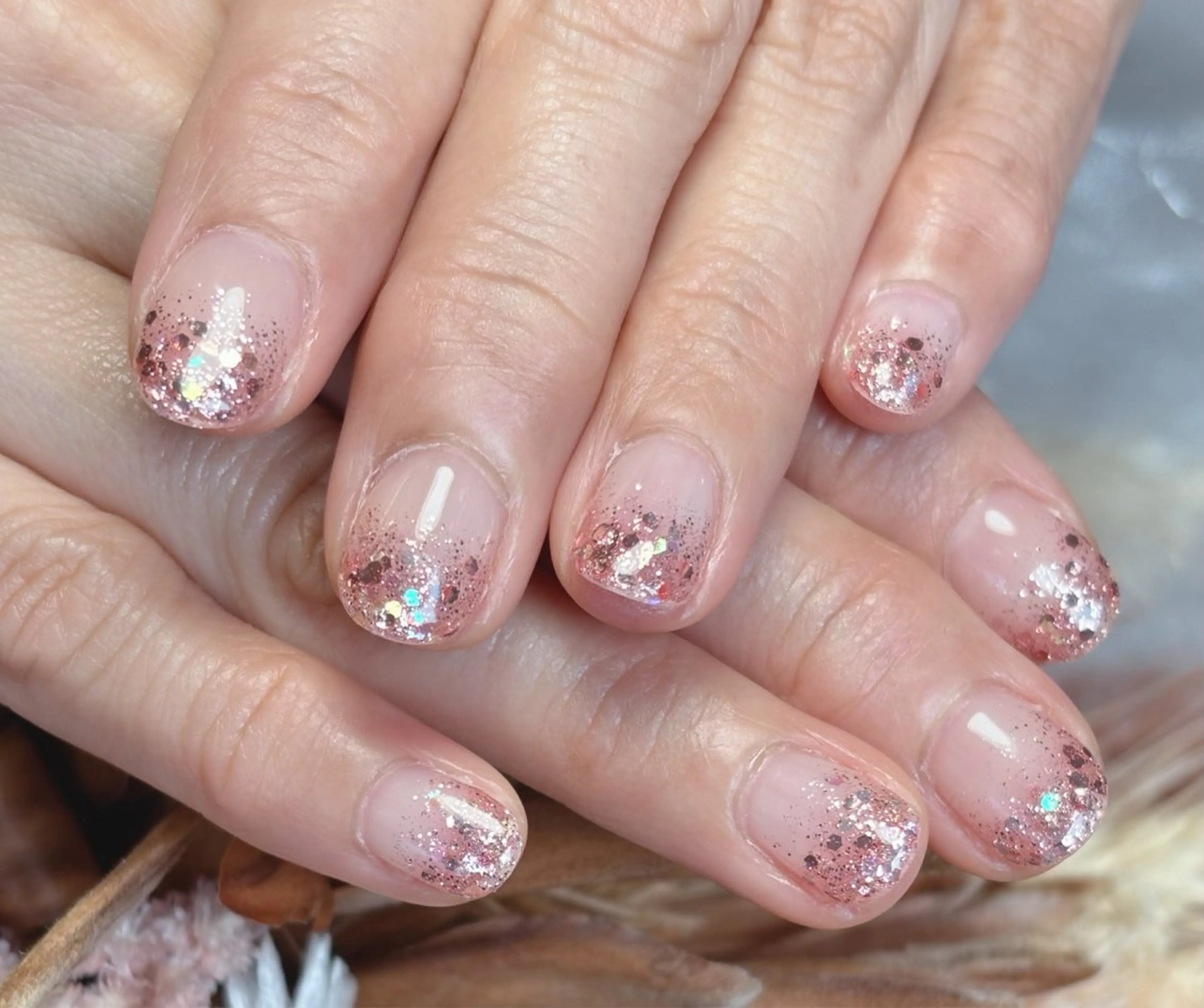 ネイル グラデーション キラキラネイル ラメ(グリッター) ピンク 福永 ふさこのネイルデザイン