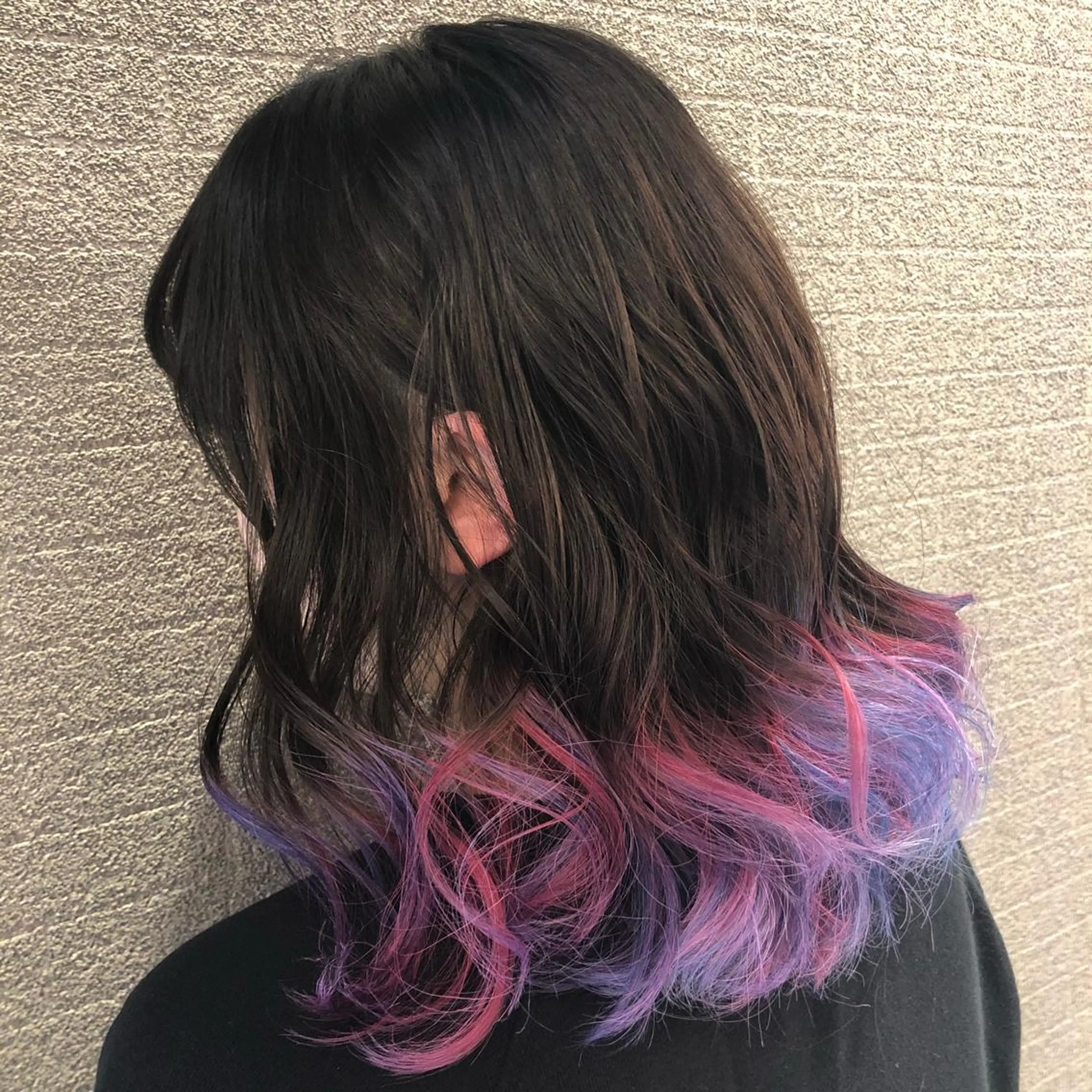 ミディアム カラー ヘアアレンジ バレイヤージュ ブリーチ デザインカラー ハイライトカラー ハイライト アンドウ ユウ/ レイヤーカット/韓国のヘアスタイル