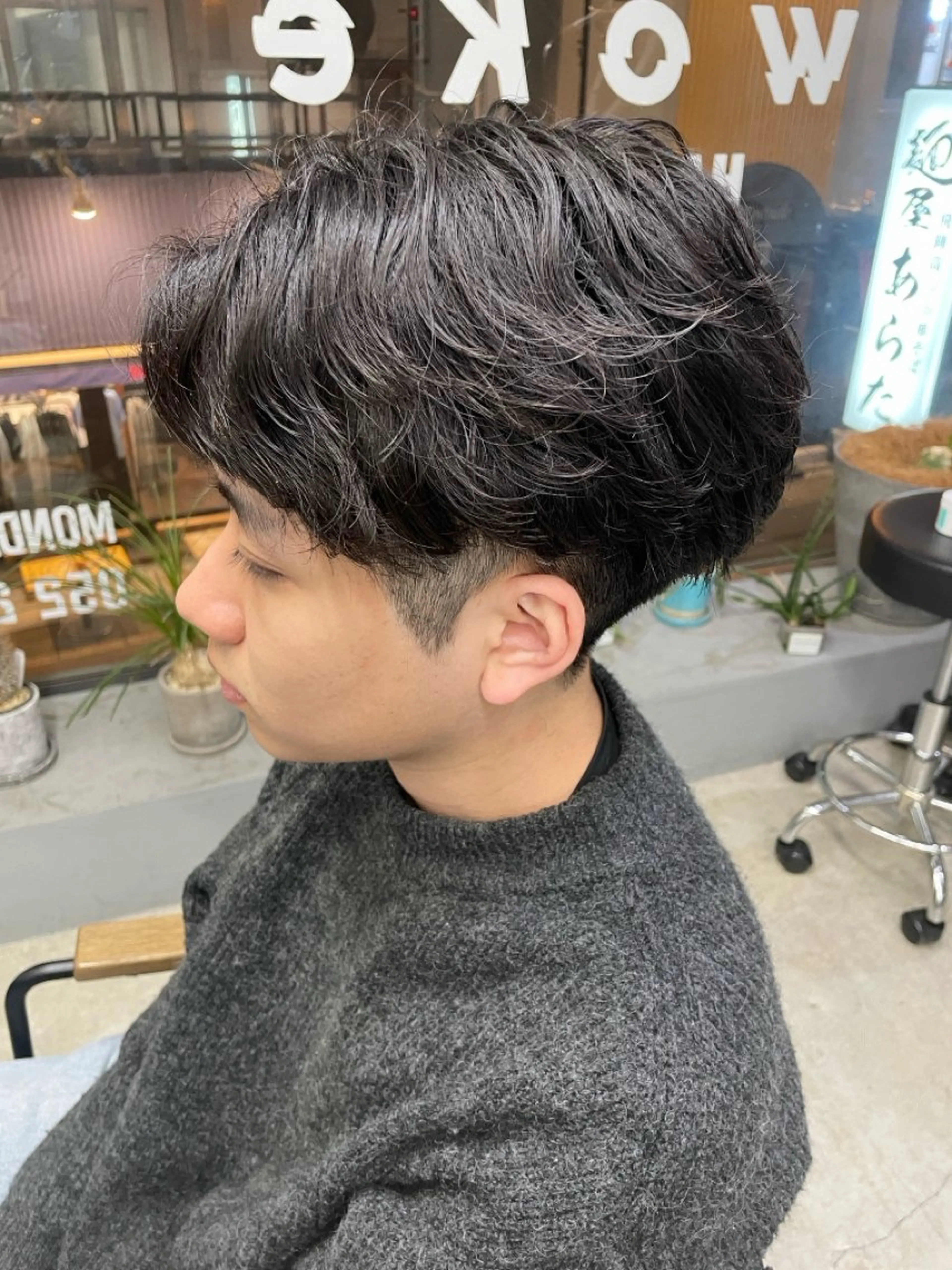 ショート パーマ メンズ カット パーマ メンズ専門サロン wokeのヘアスタイル