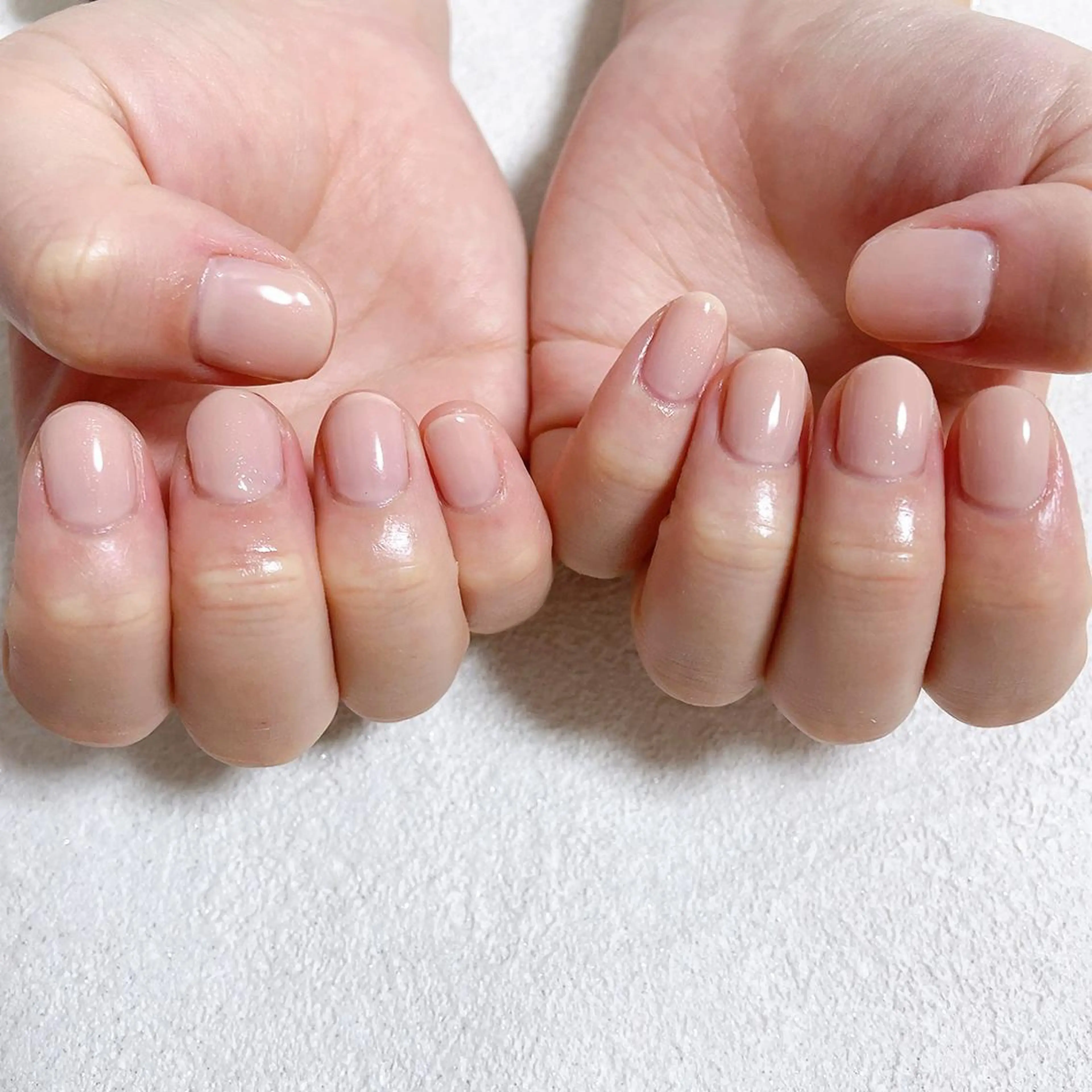 ネイル フレンチネイル ジェルネイル ガラスフレンチ 韓国ネイル ワンカラーネイル kiki nail たまプラーザのネイルデザイン