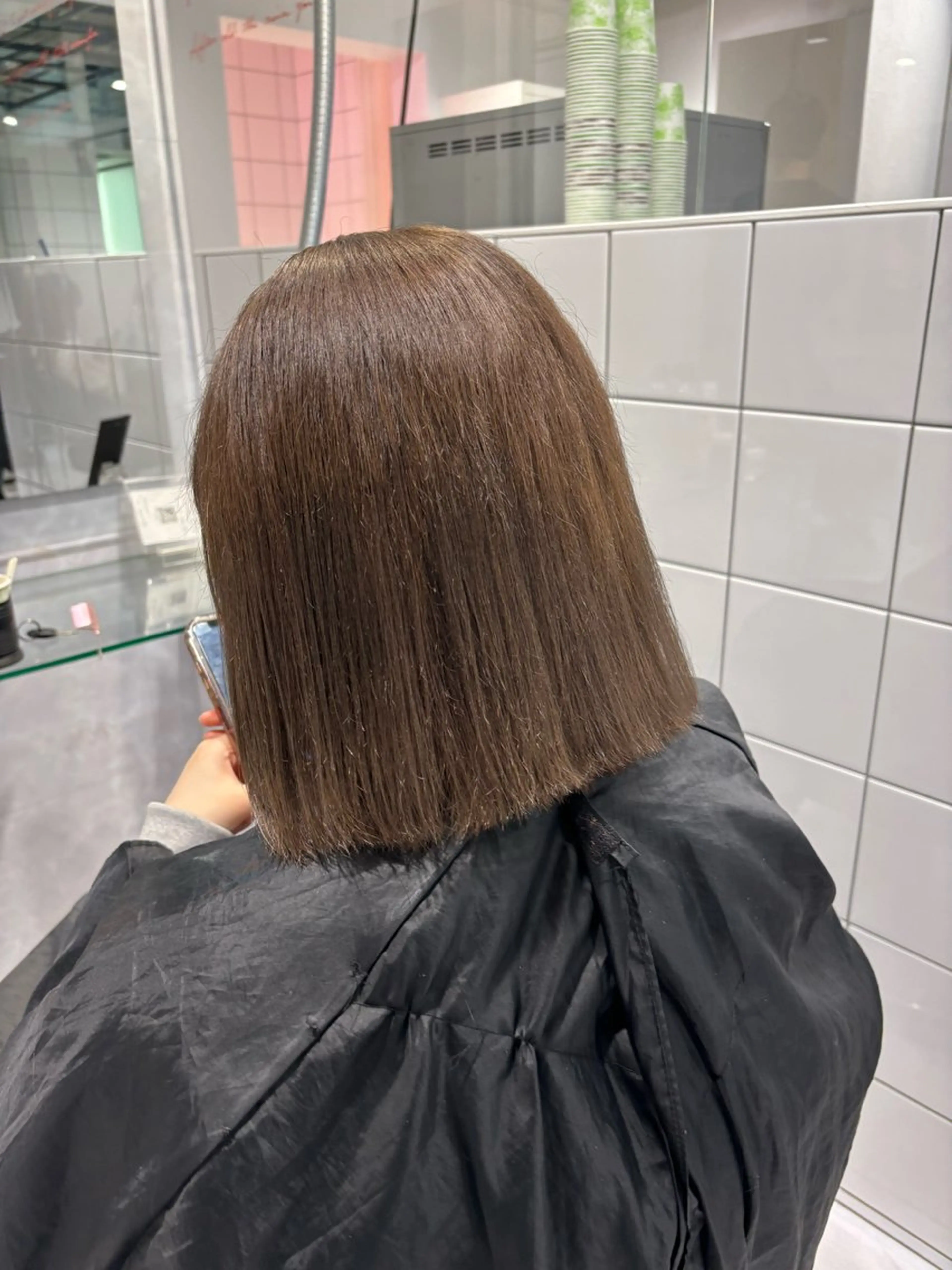 ミディアム カラー グレージュ 表参道♡暗髪^ྀི 艶カラー♡アユミのヘアスタイル