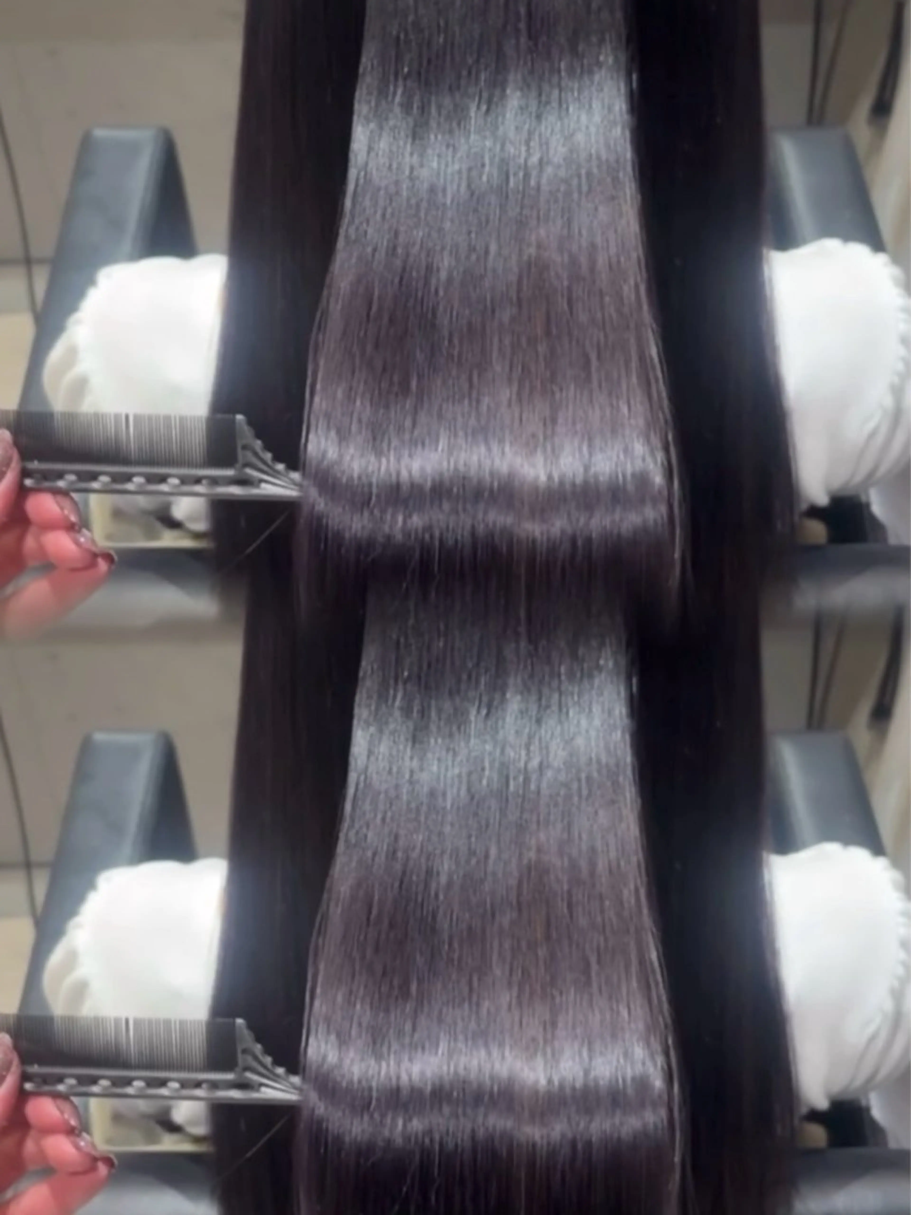 ロング カラー ブリーチ 髪質改善 トリートメント トリートメント エクステ 髪質改善/暖色/ 🪽スズのヘアスタイル