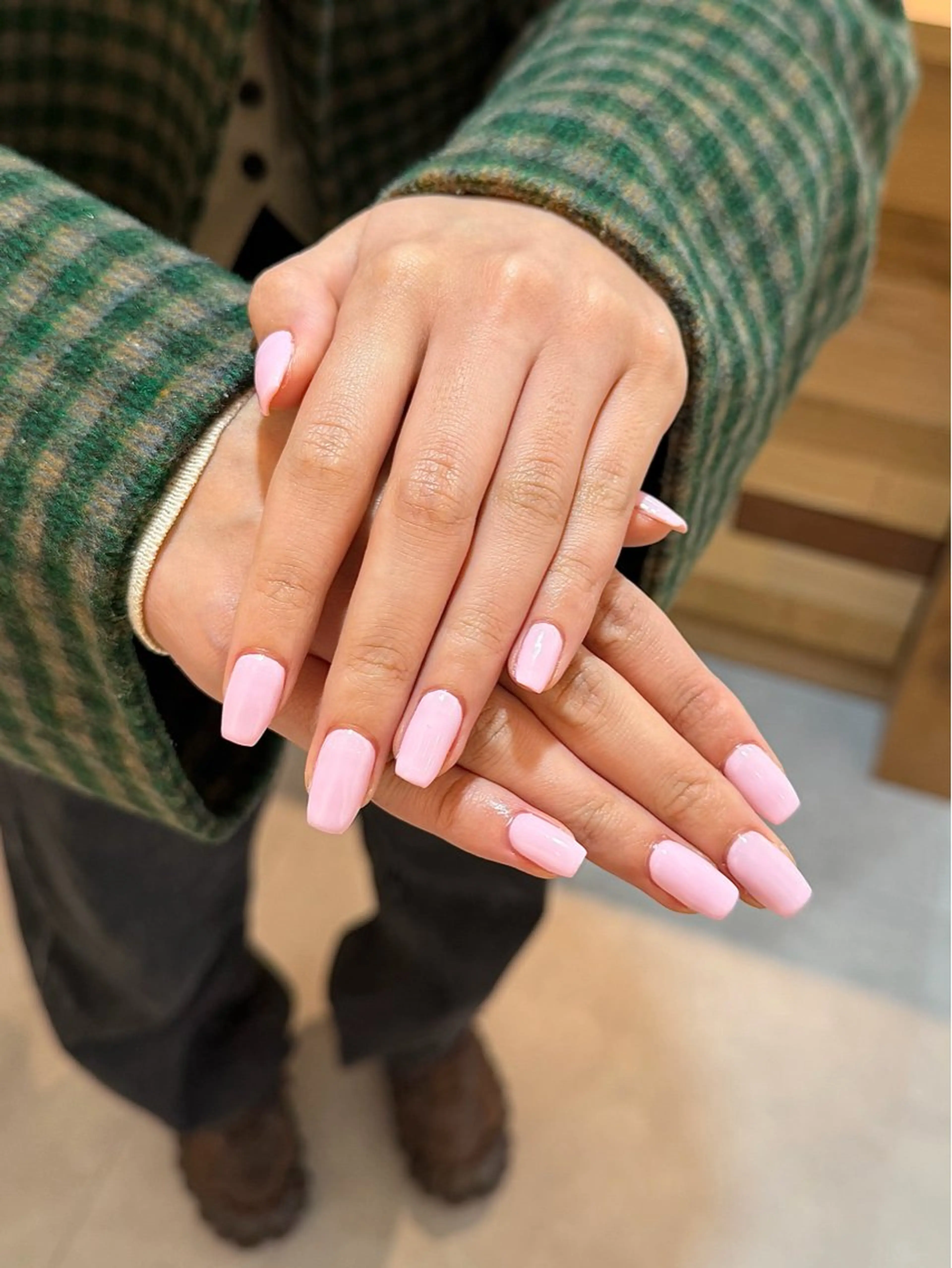 ネイル ワンカラーネイル 春ネイル ハンドネイル tiffin WAKAのネイルデザイン