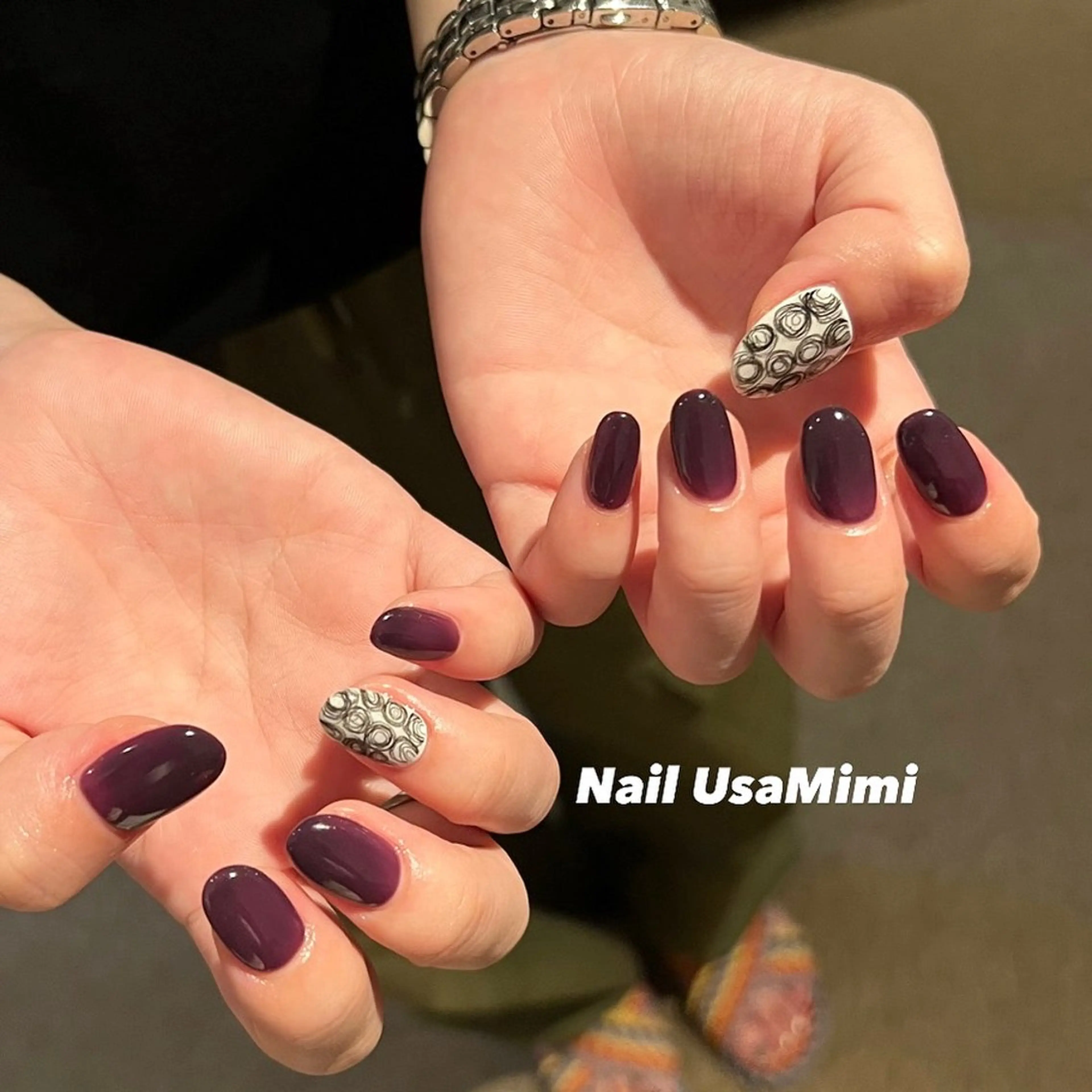 ネイル フットネイル ジェルネイル マグネットネイル 持ち込み ニュアンスネイル 本町ネイルNail UsaMimiのネイルデザイン