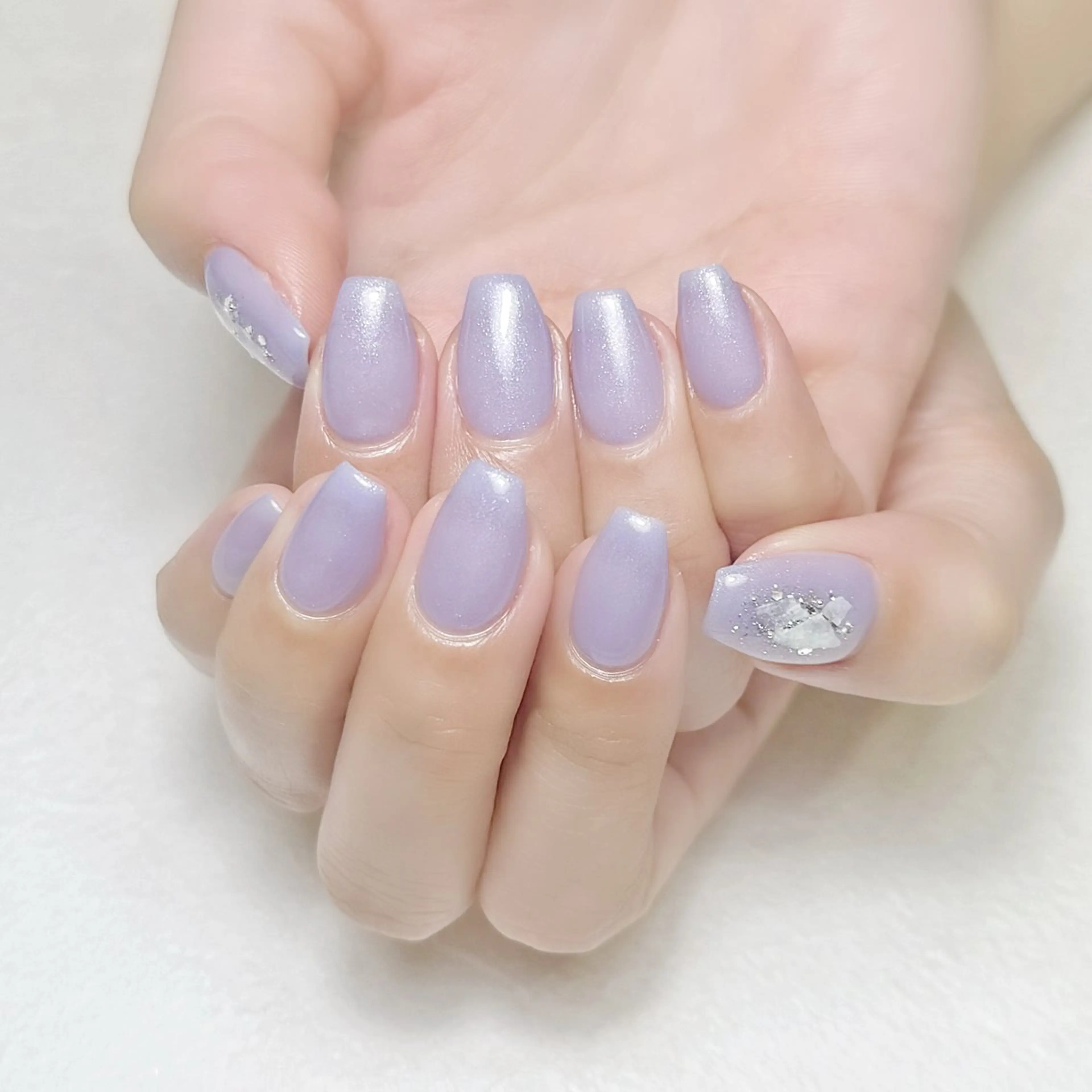 ネイル ブルー ラメ(グリッター) オフィスネイル rouse nail RISATOのネイルデザイン