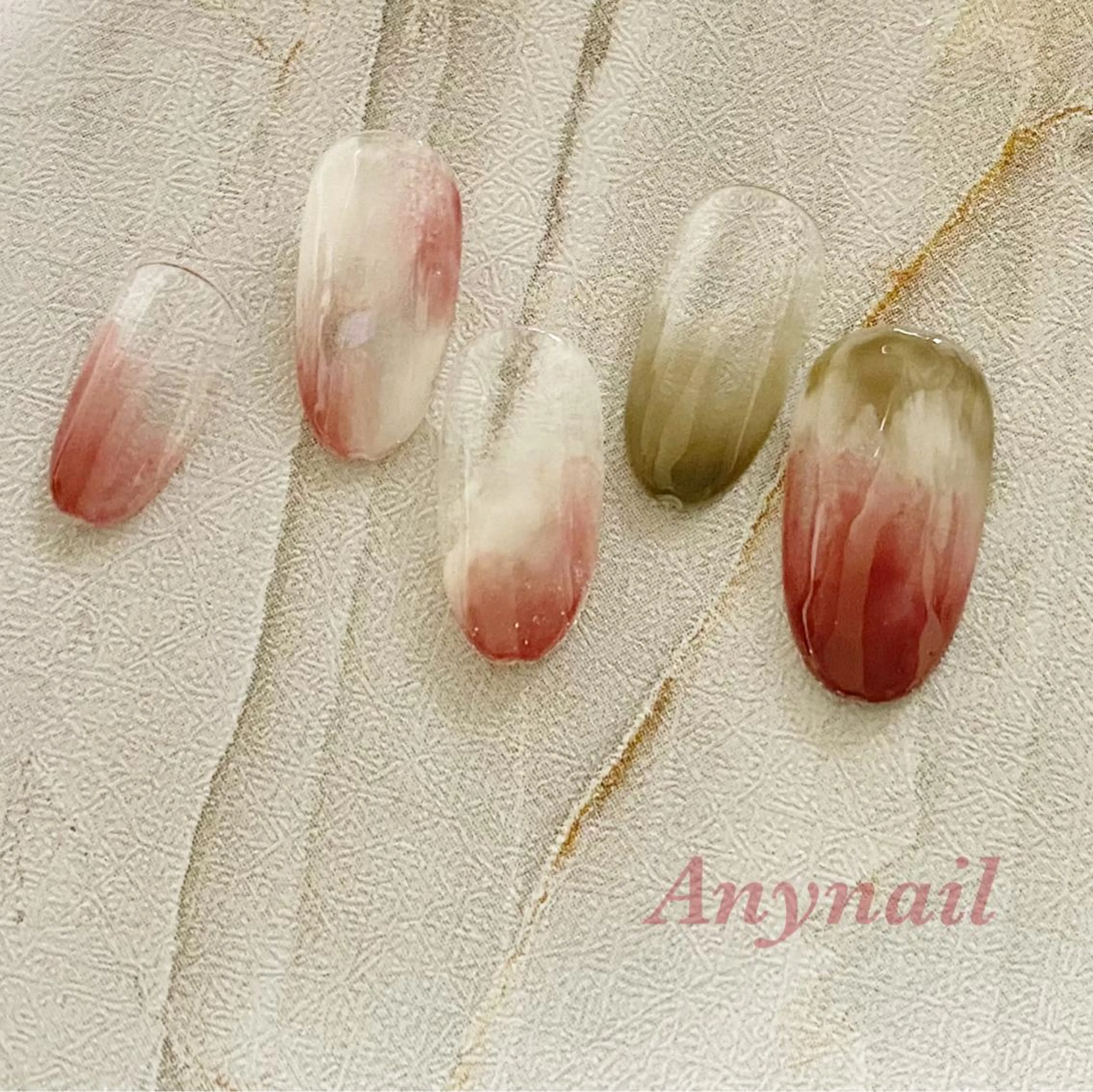 ネイル アートネイル ブルー ニュアンスネイル ハンドネイル 岩澤 恵子のネイルデザイン