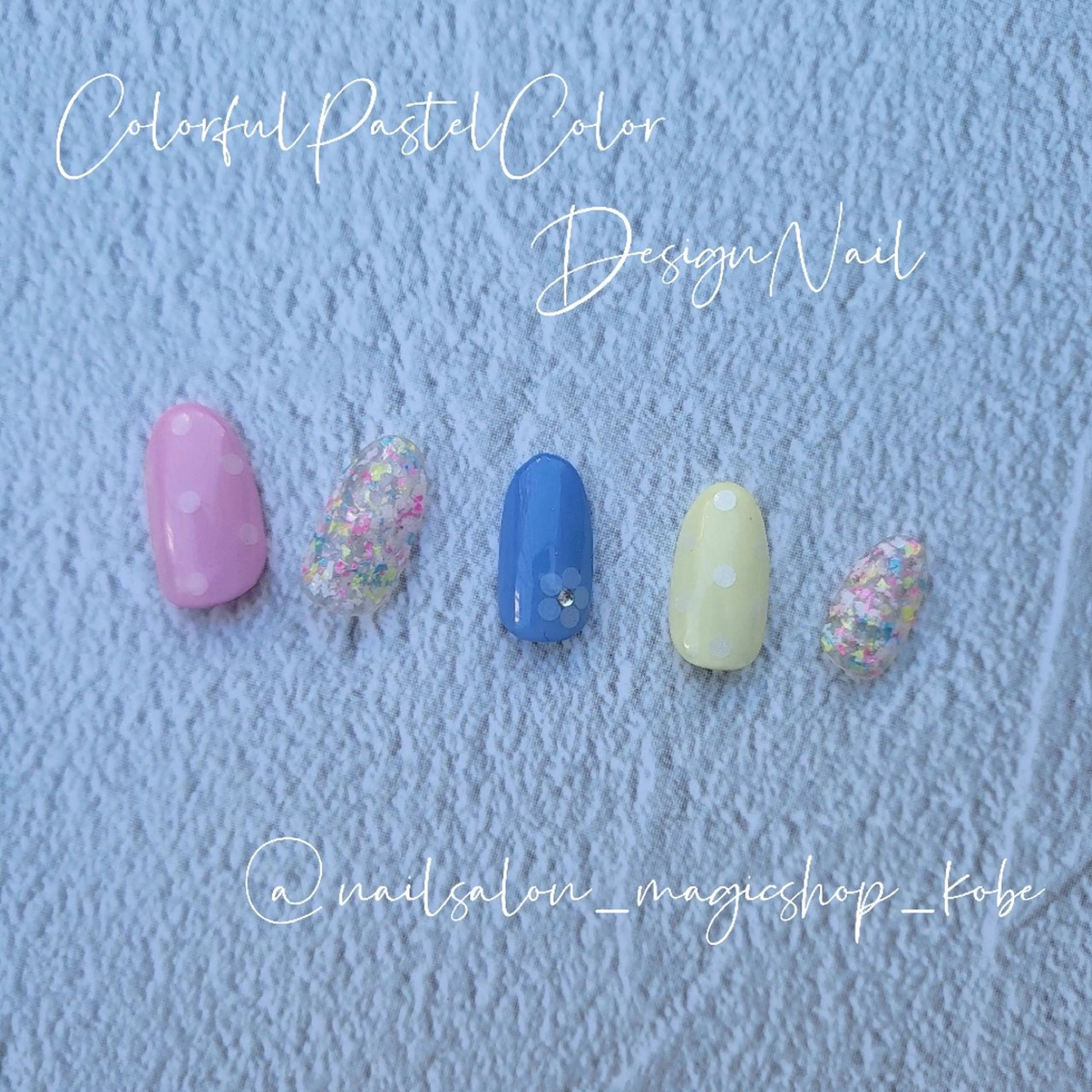 ネイル ドット ジェルネイル ワンカラーネイル パステルネイル ソフトジェル ハンドネイル Nailsalon MagicShopのネイルデザイン