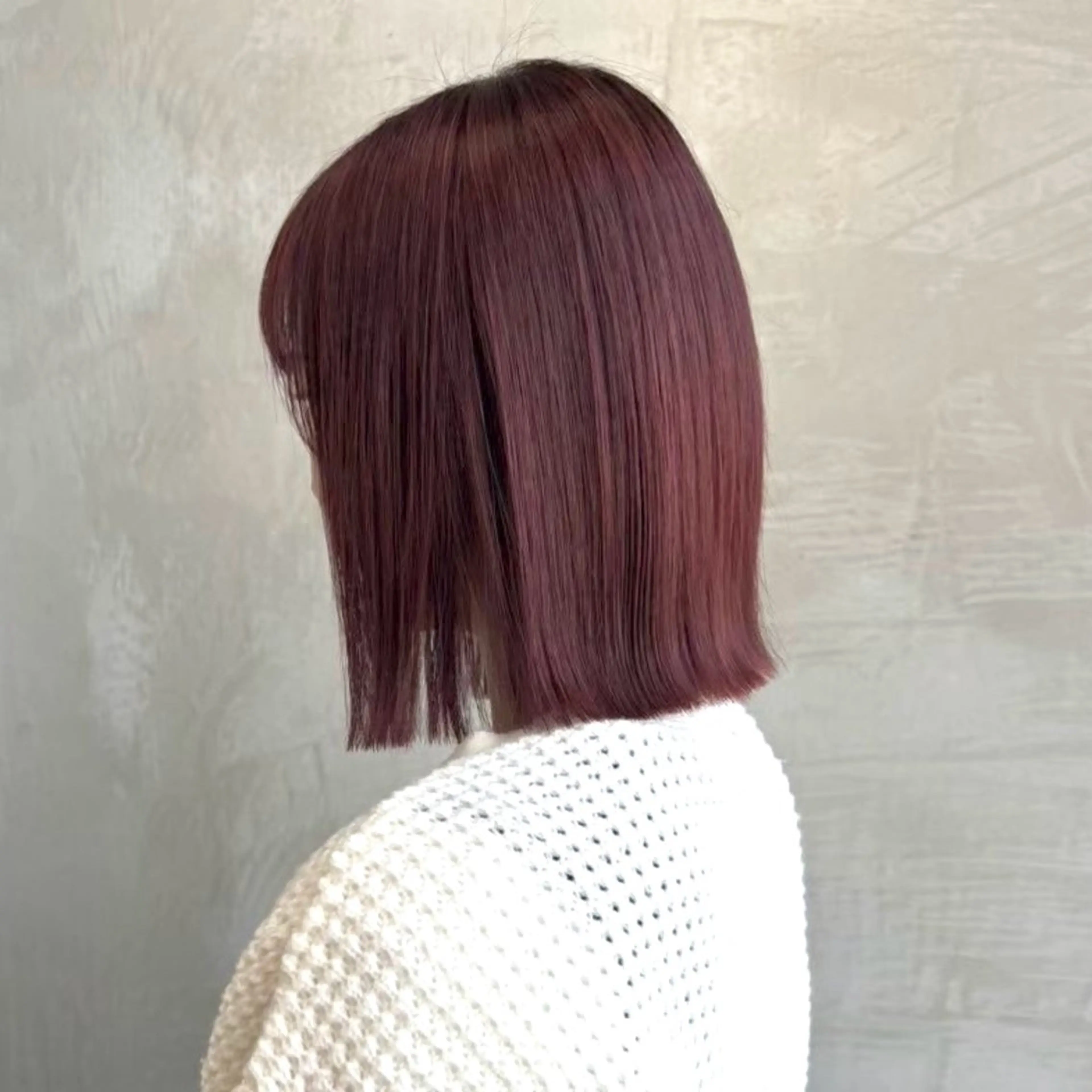 ミディアム カラー カット ヘアカラー トリートメント 渋谷／タッセルボブ ／顔周り/加邊凌也のヘアスタイル