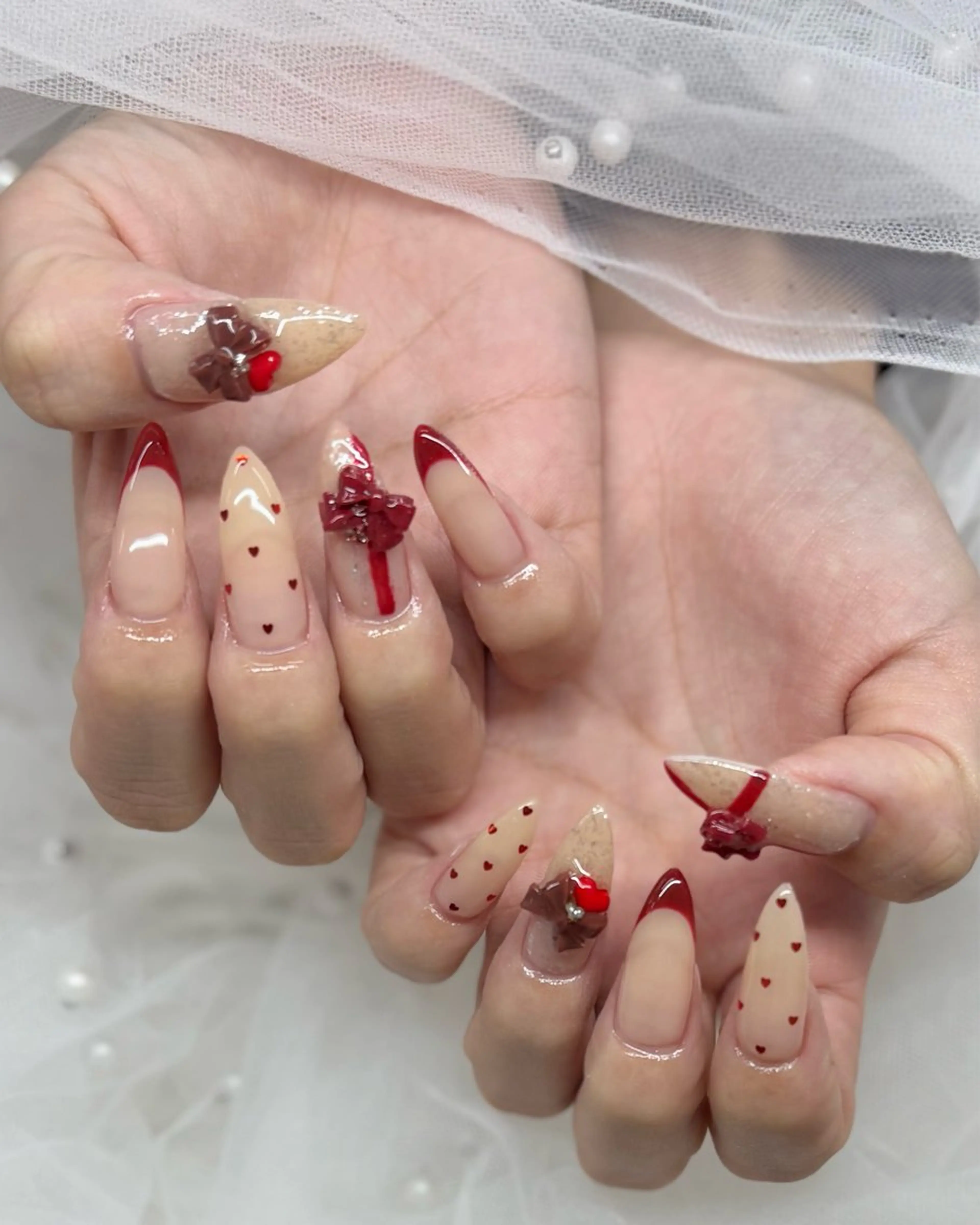 ネイル 持ち込み バレンタイン lebon nail所属・完全プライベート サロンYUZUHAのネイルデザイン
