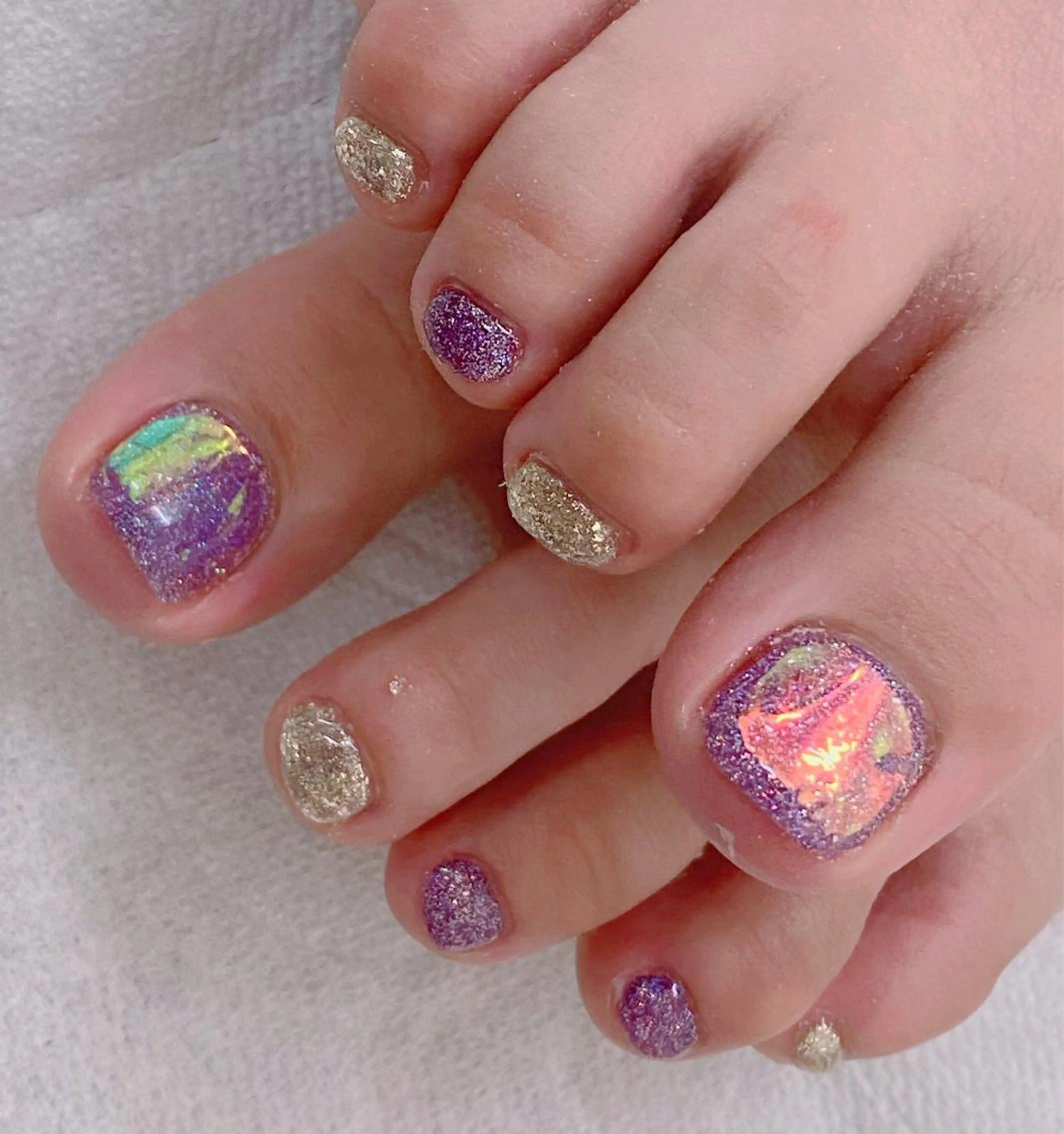 ネイル I-nailロング /ワンホン/キラキラのネイルデザイン