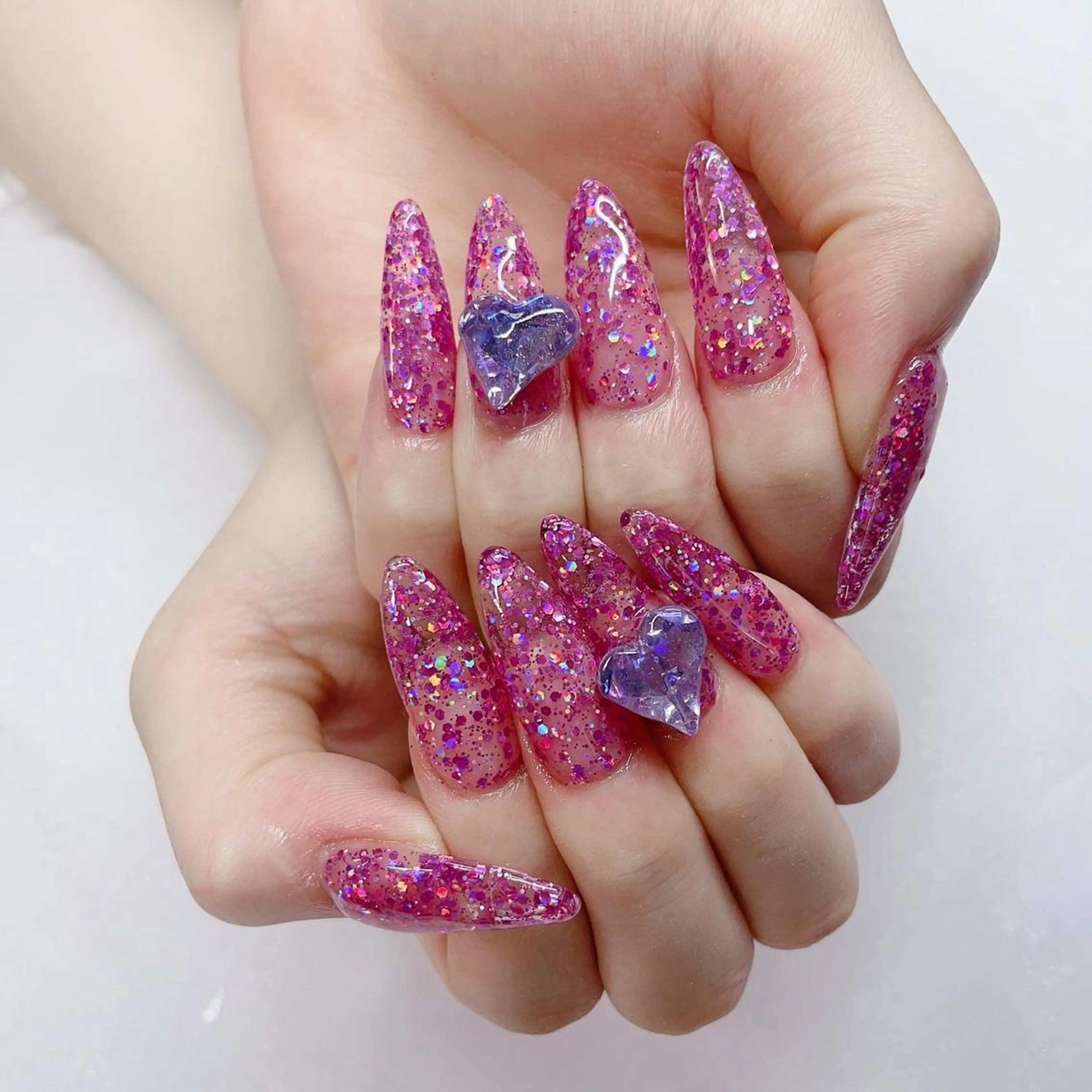 ロング ハンドネイル ハンドケア 💜MIYA nail川崎店のネイルデザイン