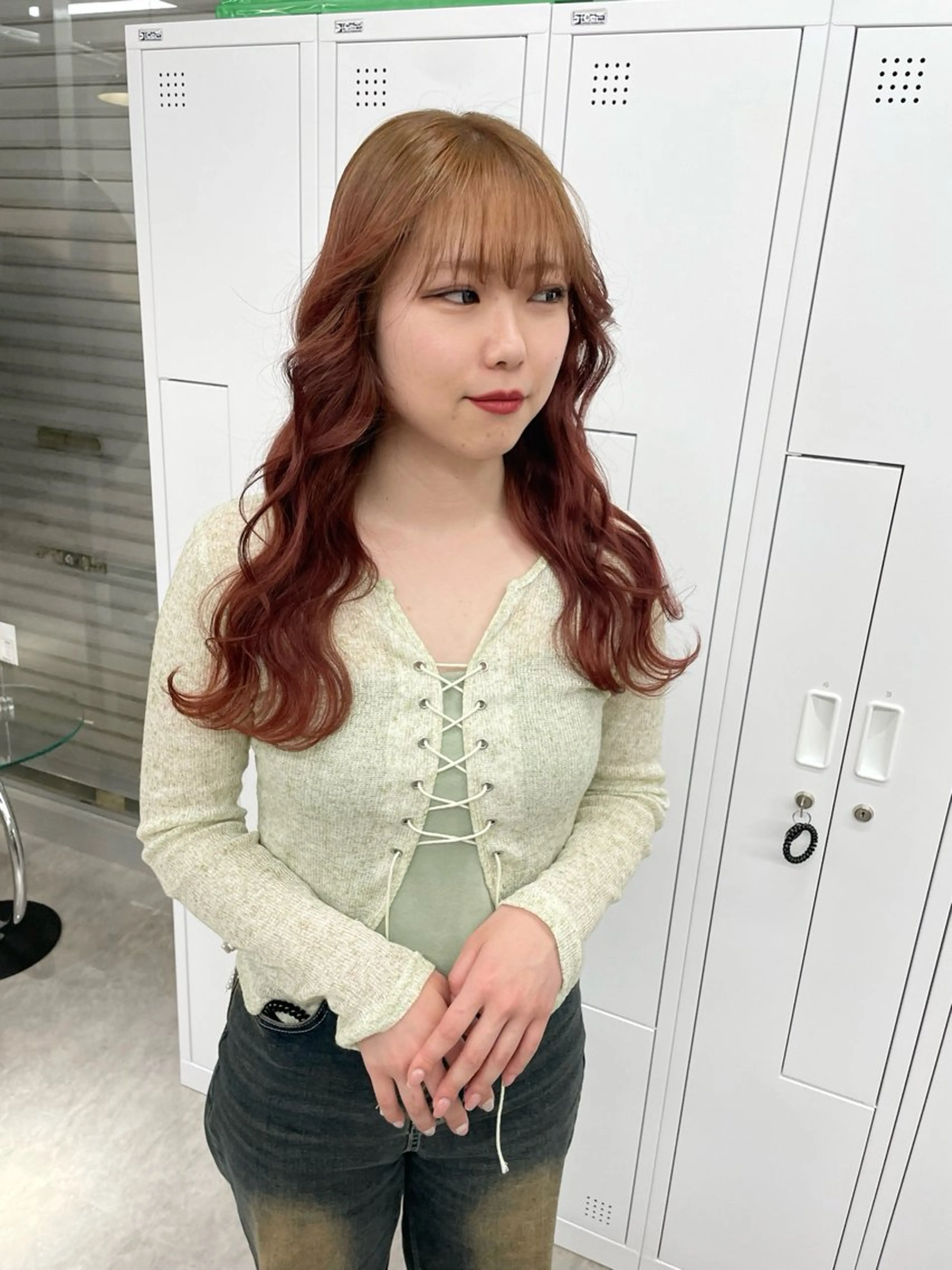 ロング カラー ベージュカラー オレンジ オレンジレッド レッドカラー ブリーチ/ベージュ 💕/momoaのヘアスタイル