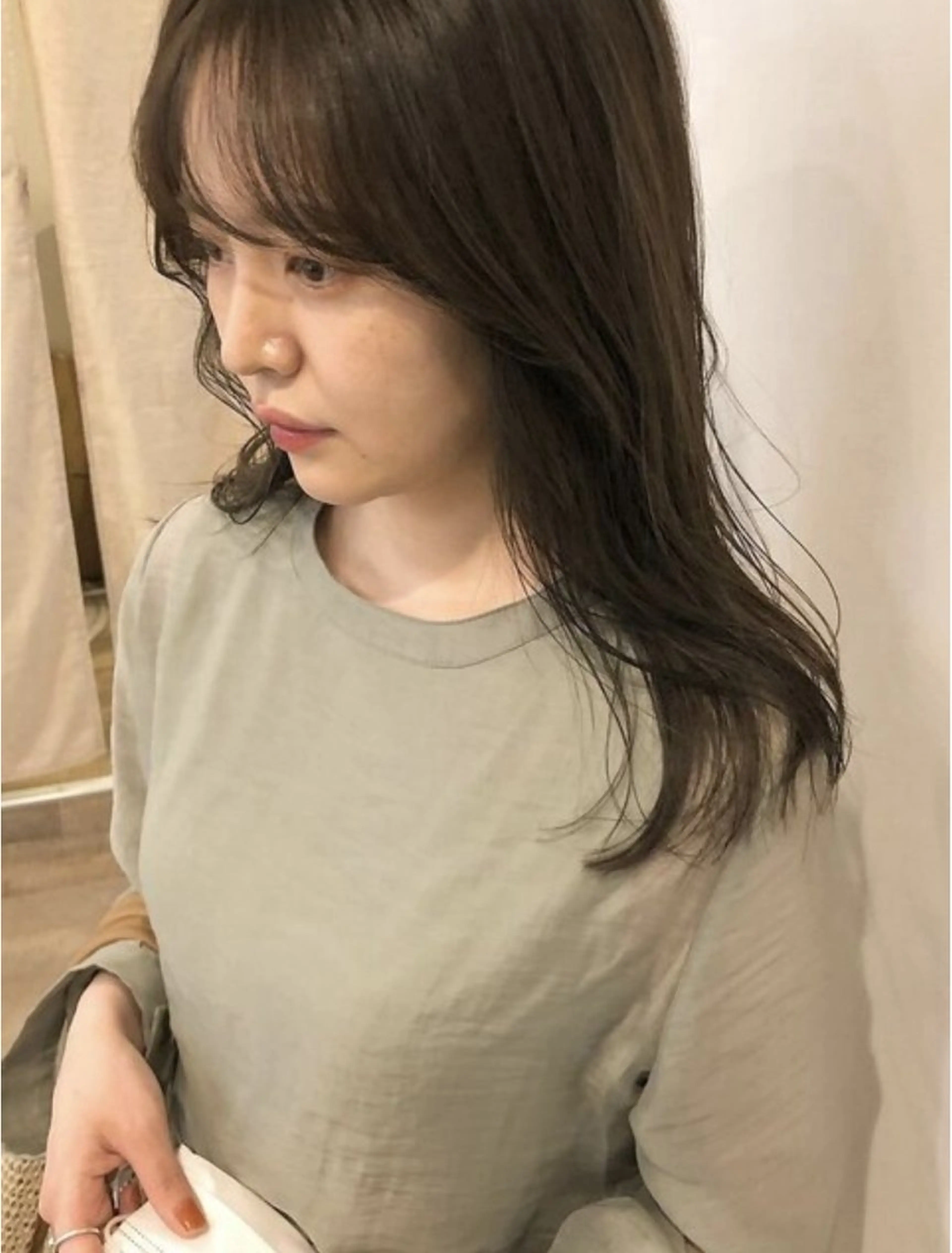 セミロング カラー カット ヘアカラー トリートメント 梅田/柔らかカラー/ オオハシ リナコのヘアスタイル