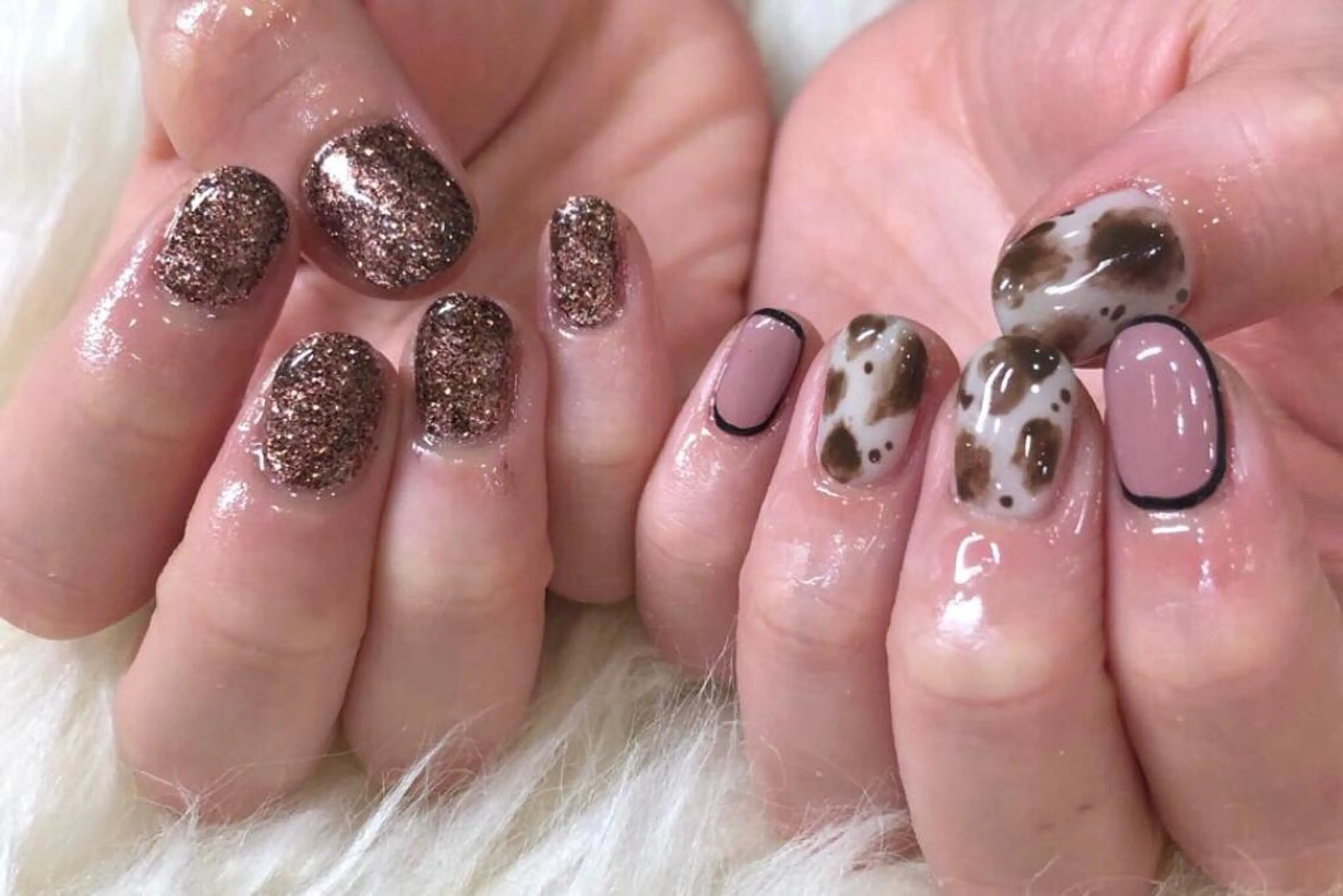 ネイル アニマル柄 ニュアンスネイル ëmma nail_ by chulaのネイルデザイン