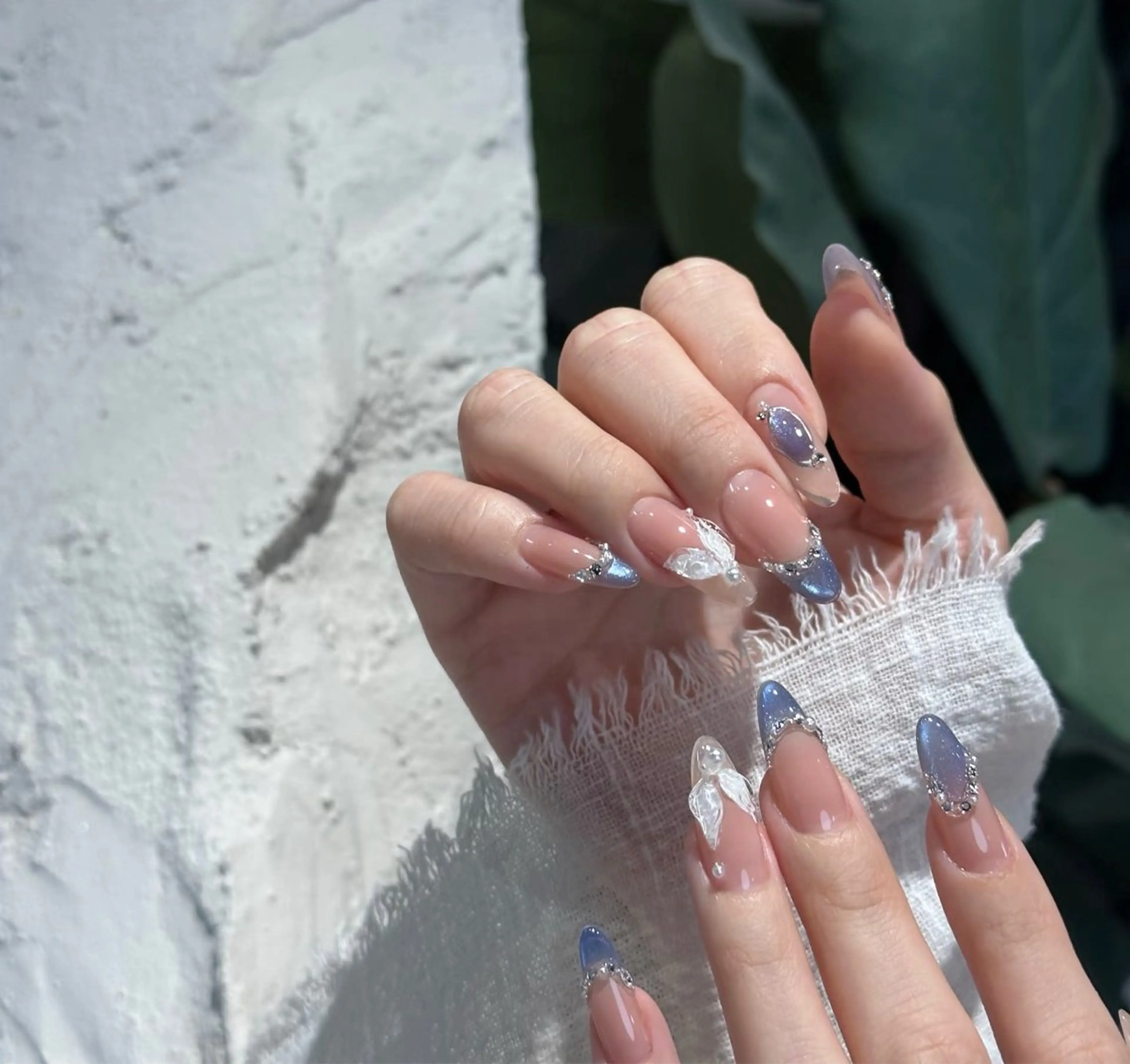 ネイル オーロラネイル フラワーネイル フットネイル フレンチネイル ジェルネイル ハンドネイル 長さだし専門 ありさのネイルデザイン