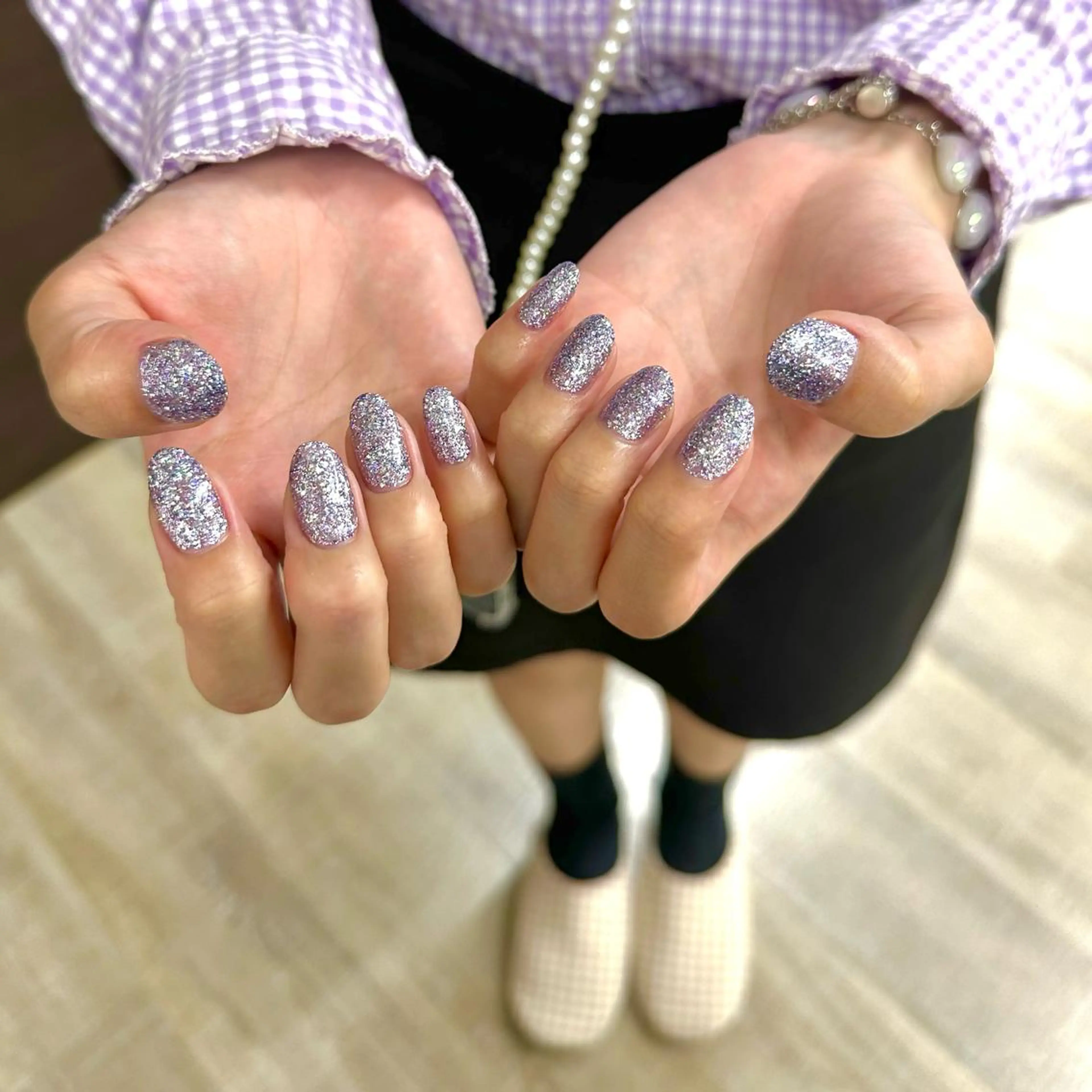 ネイル キラキラネイル ラメ(グリッター) She Nail studio原宿店所属・akari原宿 プライベートサロンのネイルデザイン