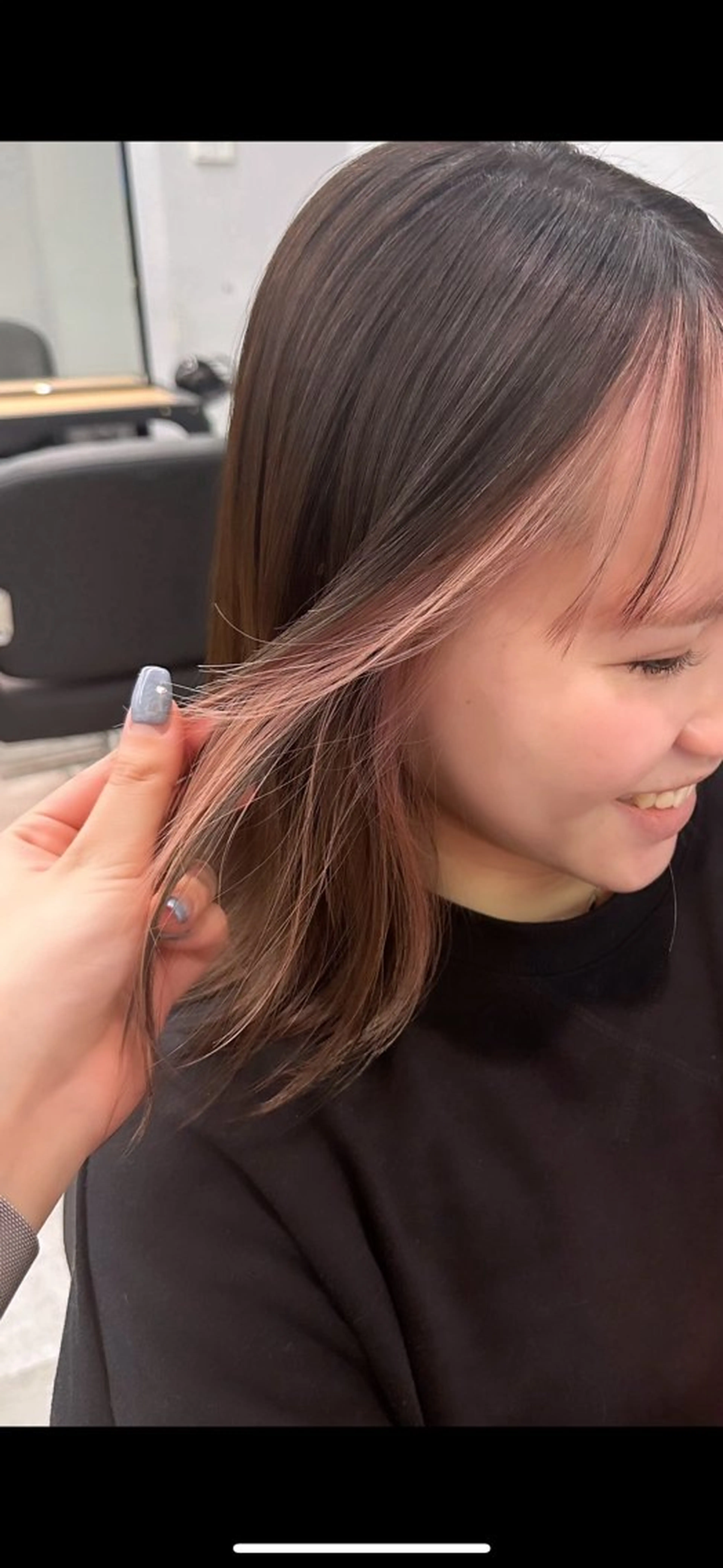 ミディアム カラー ブリーチ 縮毛矯正/艶カラー /髪質改善/なんばのヘアスタイル