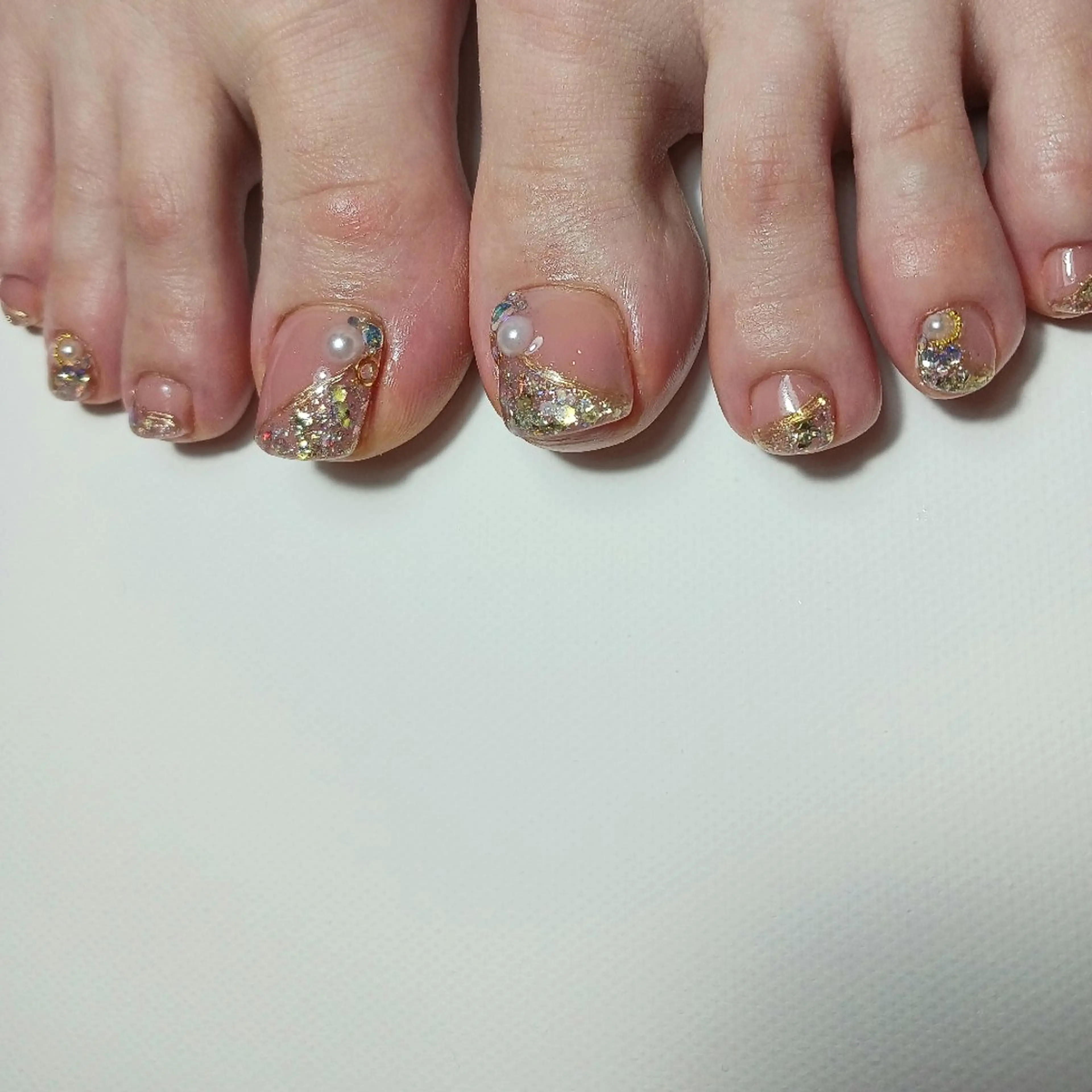 ネイル アートネイル フレンチネイル ジェルネイル ラメ(グリッター) ミラーネイル owlnail /持込みデザイン専門のネイルデザイン