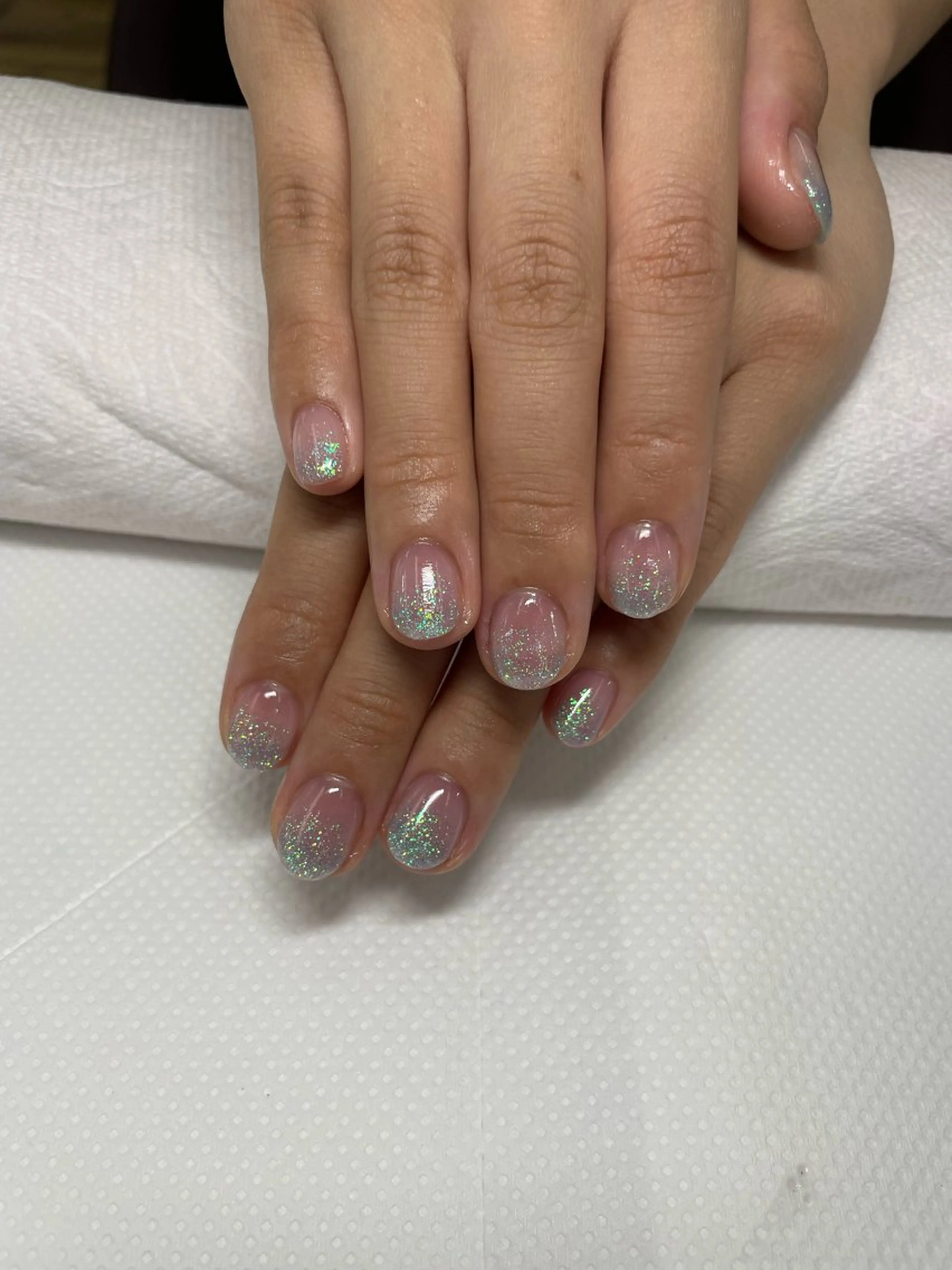 ネイル ラメ(グリッター) 水色 MAXKELLY福岡・天神店所属・Jo nailのネイルデザイン