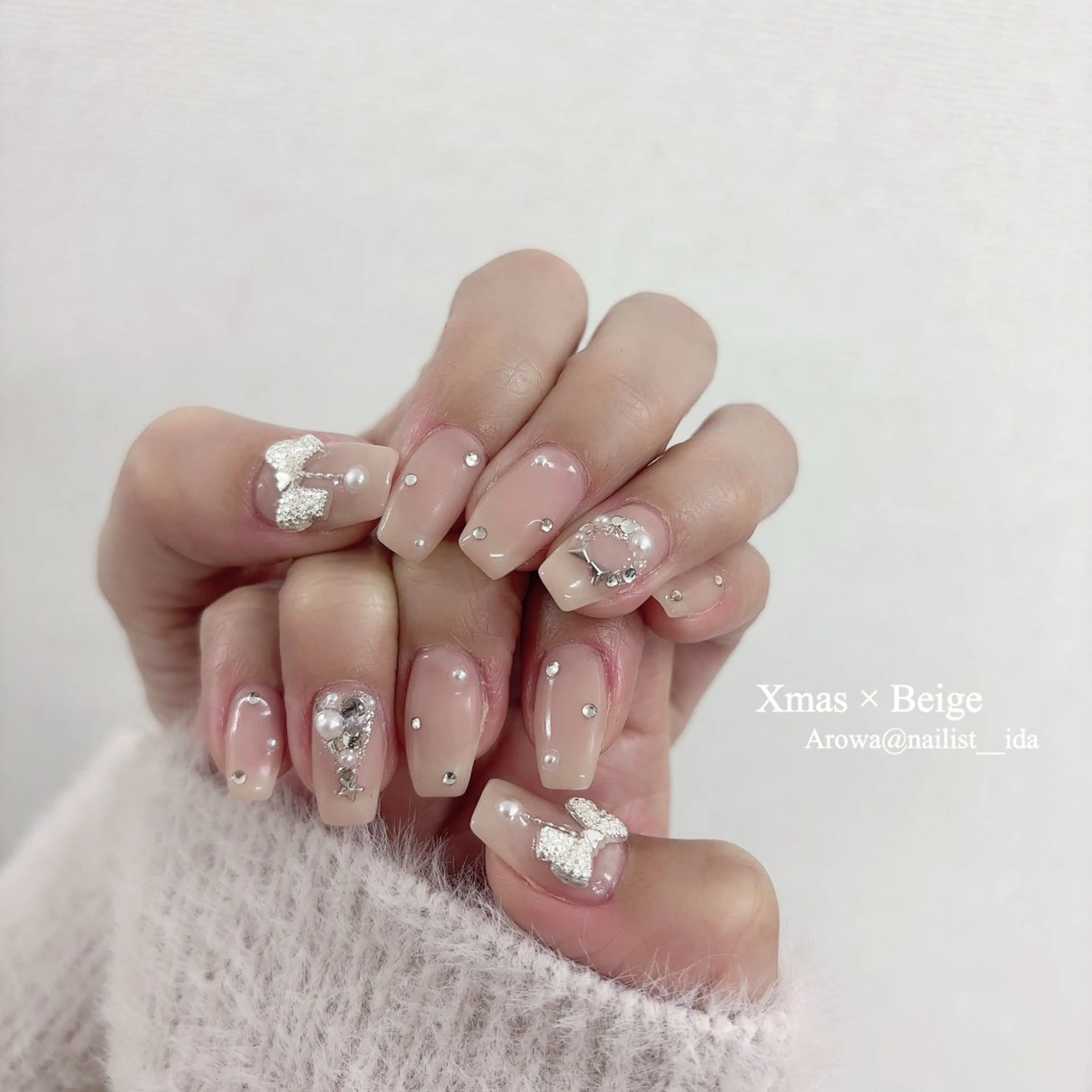 ネイル リボン ハンドネイル Arowa 伊田のネイルデザイン