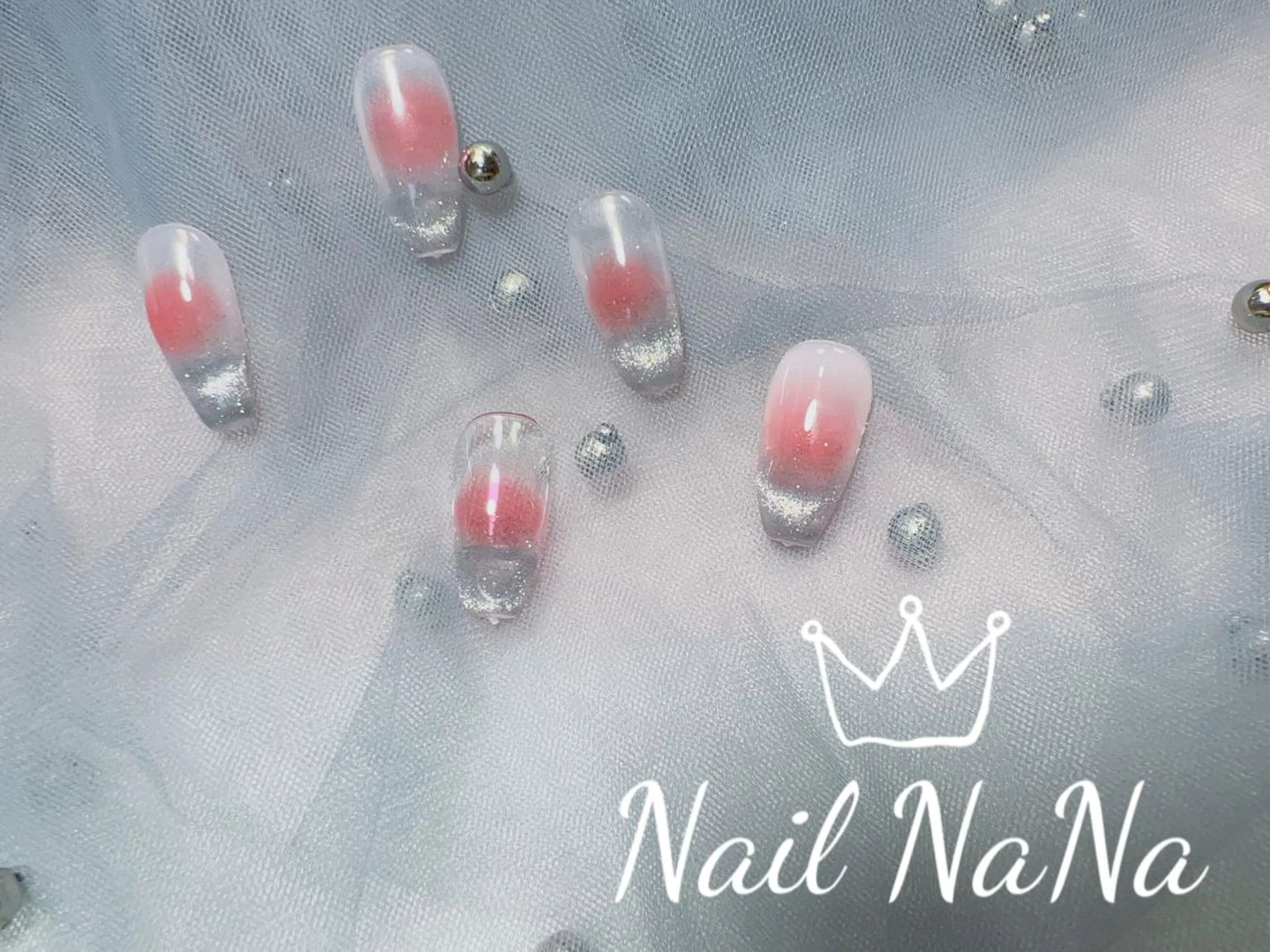 ロング カラー ネイル チークネイル フレンチネイル マグネットネイル マグネットフレンチ ハンドネイル Nail NaNaのネイルデザイン