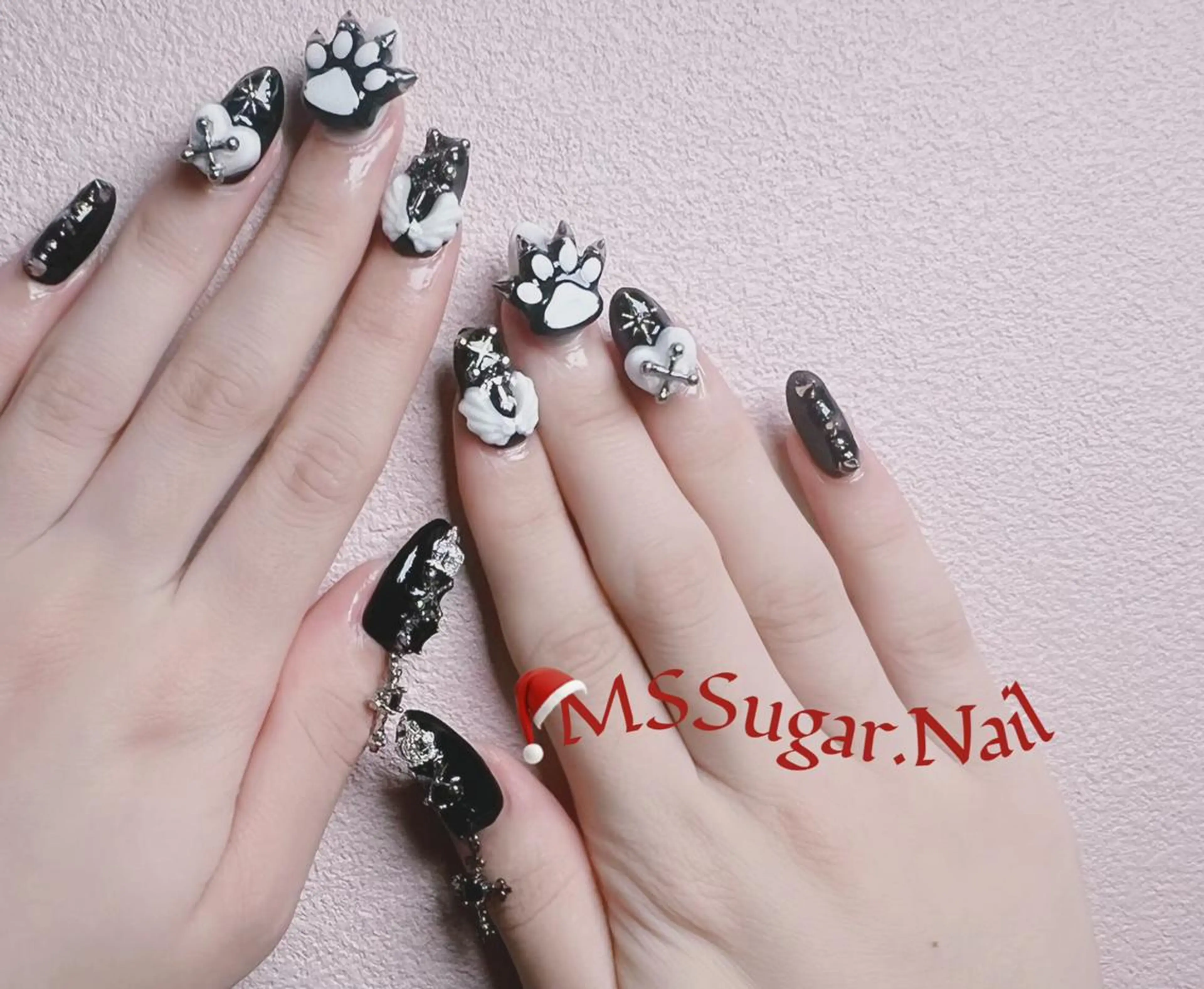 ネイル ハロウィン ロングネイル マグネットネイル スカルプネイル ネイルチップ ハンドネイル MSSugar Nailのネイルデザイン