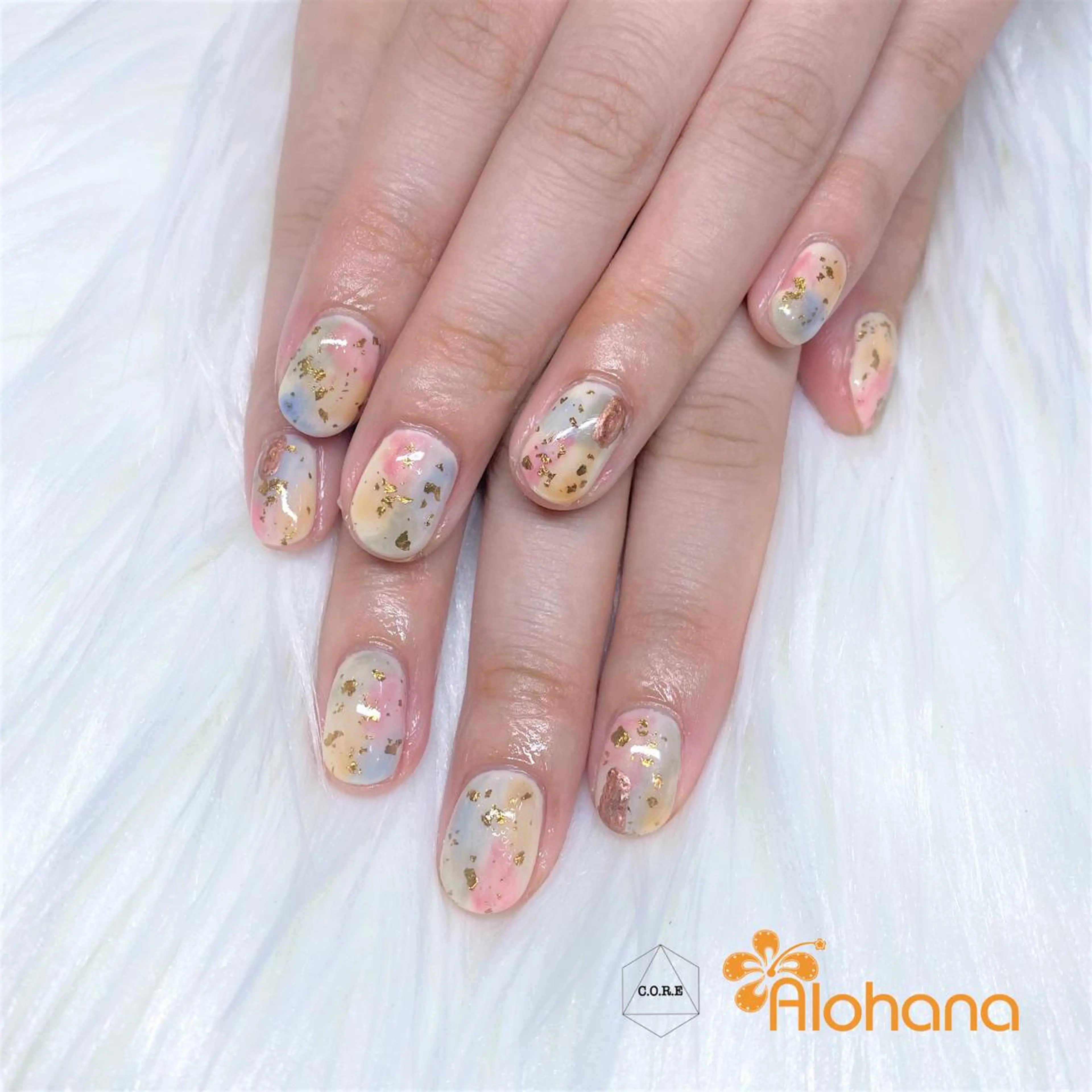 ネイル 大理石ネイル(マーブル) ハンドネイル Alohana所属・Alohana Minaのネイルデザイン