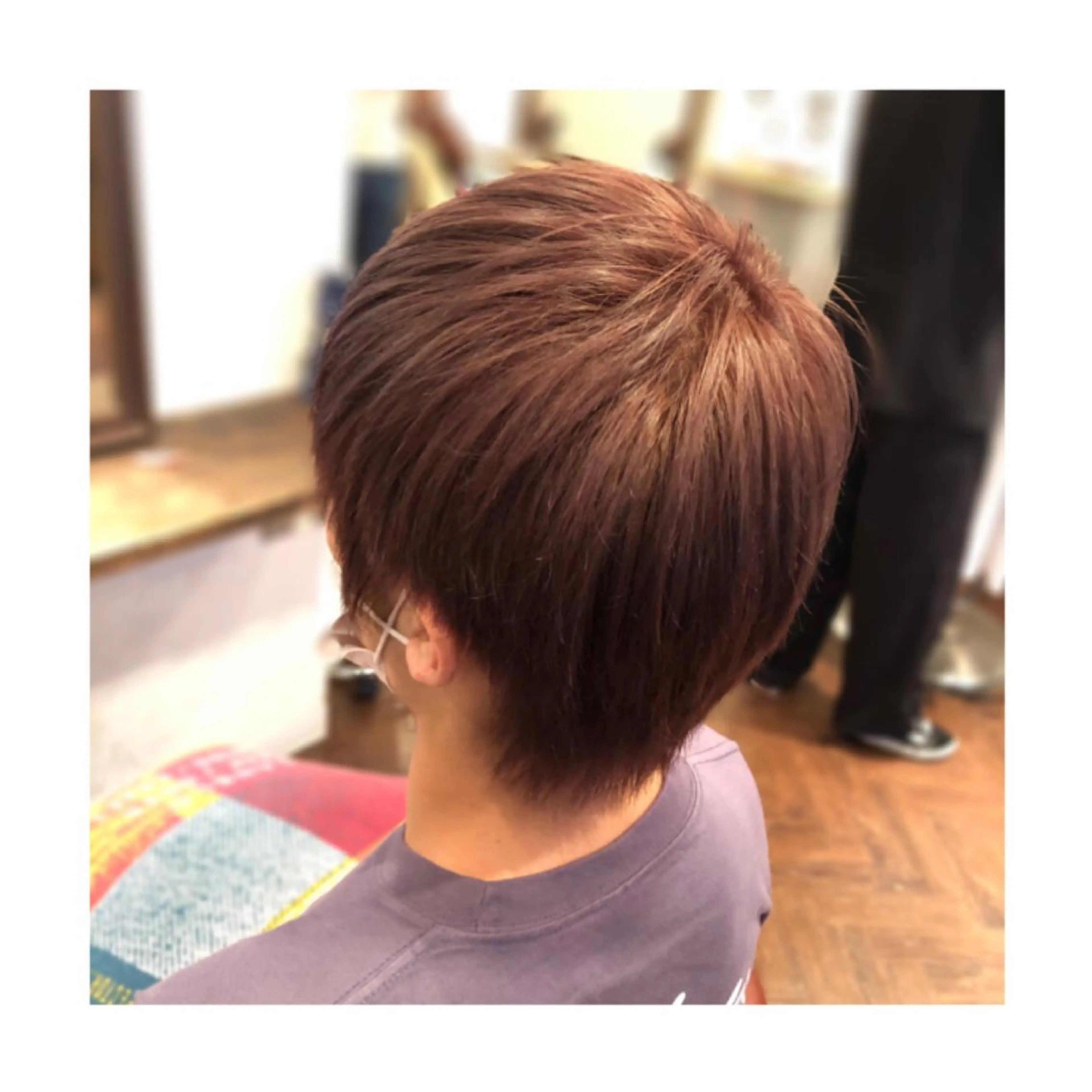 ショート カラー ベージュカラー ダブルカラー ピンクカラー ピンクベージュ ヘアカラー まちだ ひとみのヘアスタイル