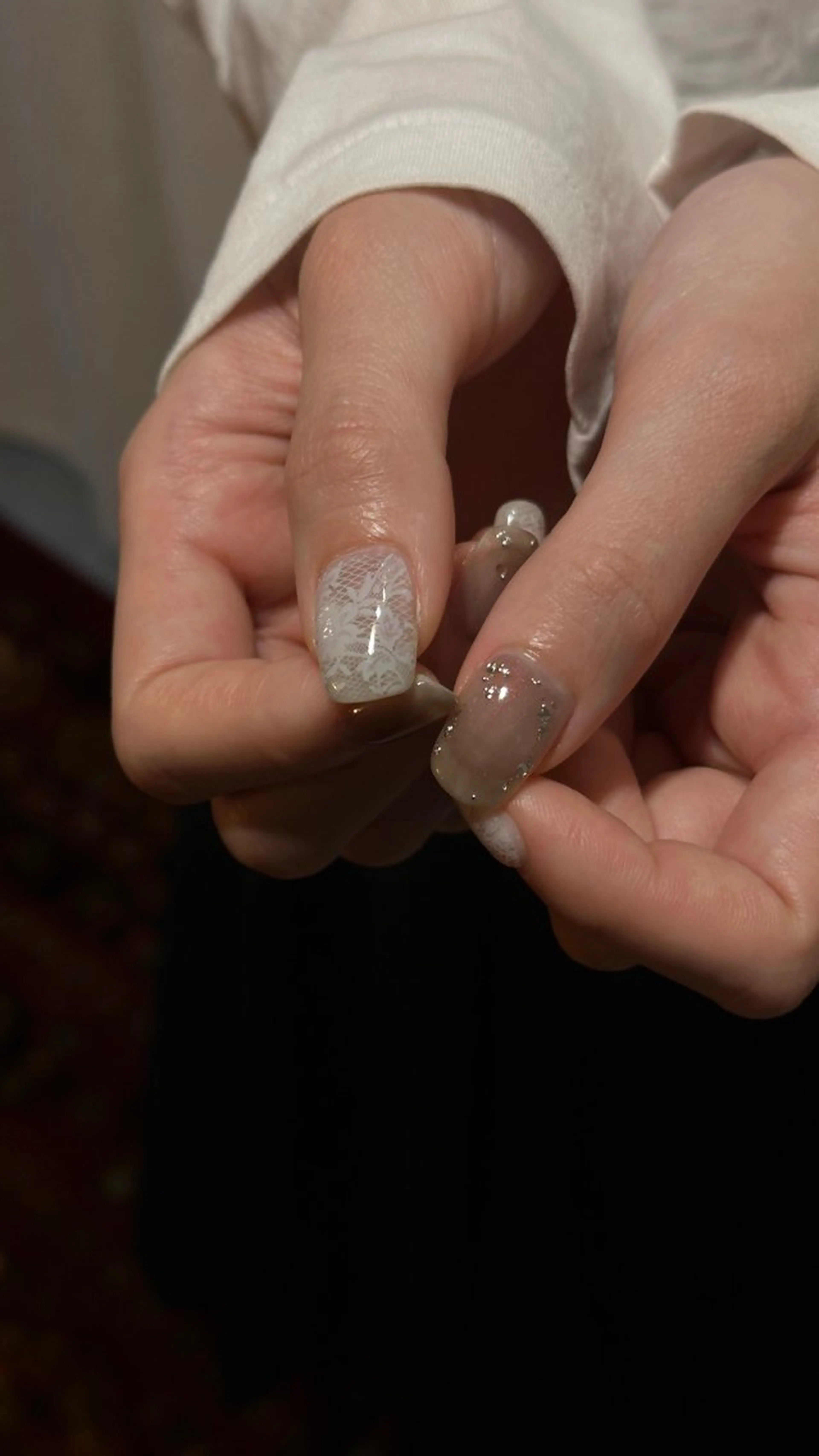 ネイル レース シルバー ハンドネイル sis nail所属・ayaka モデル募集中のネイルデザイン