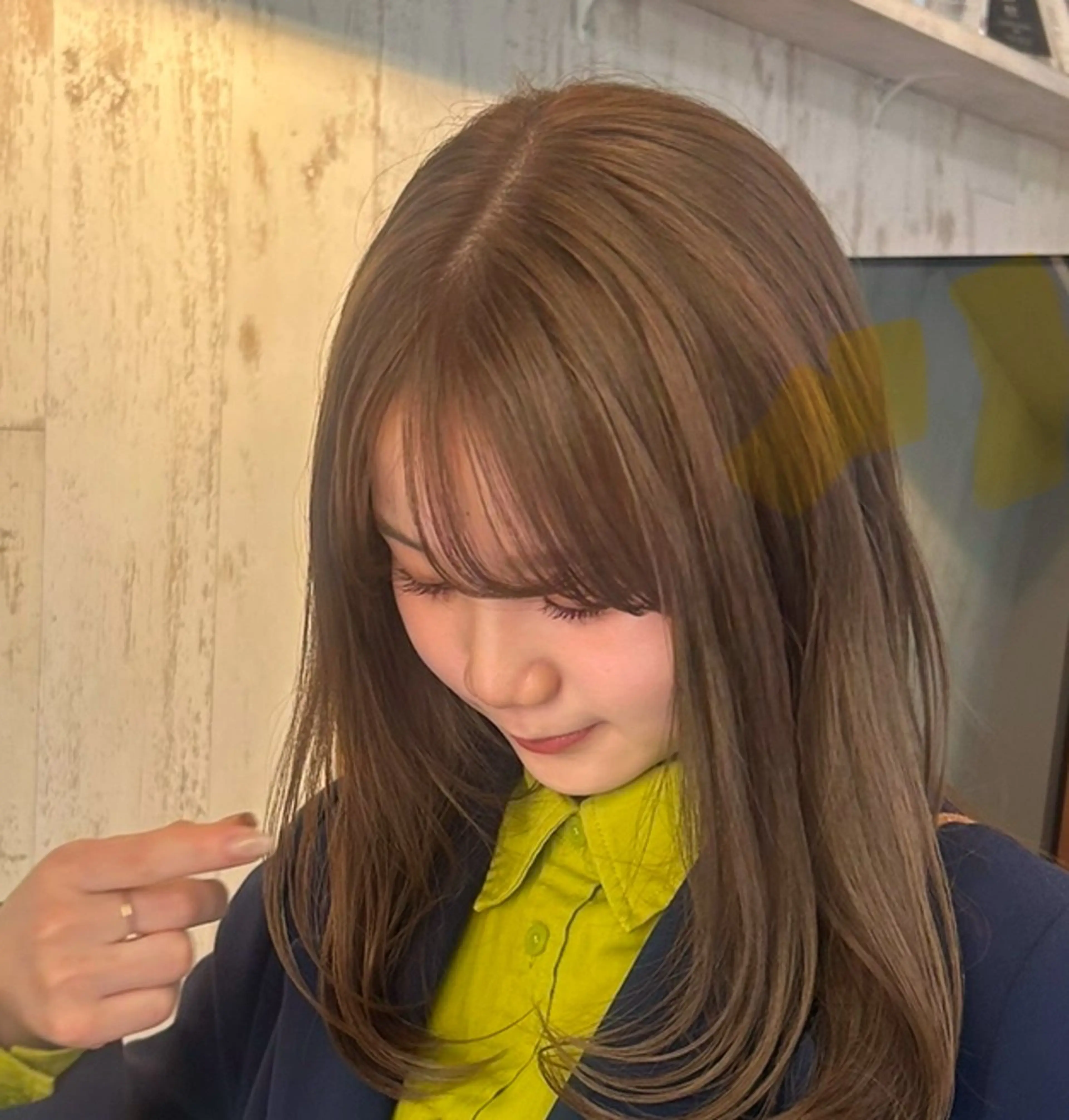 ロング カラー レイヤー/ボブ/透明 感カラー/佐藤奈由のヘアスタイル