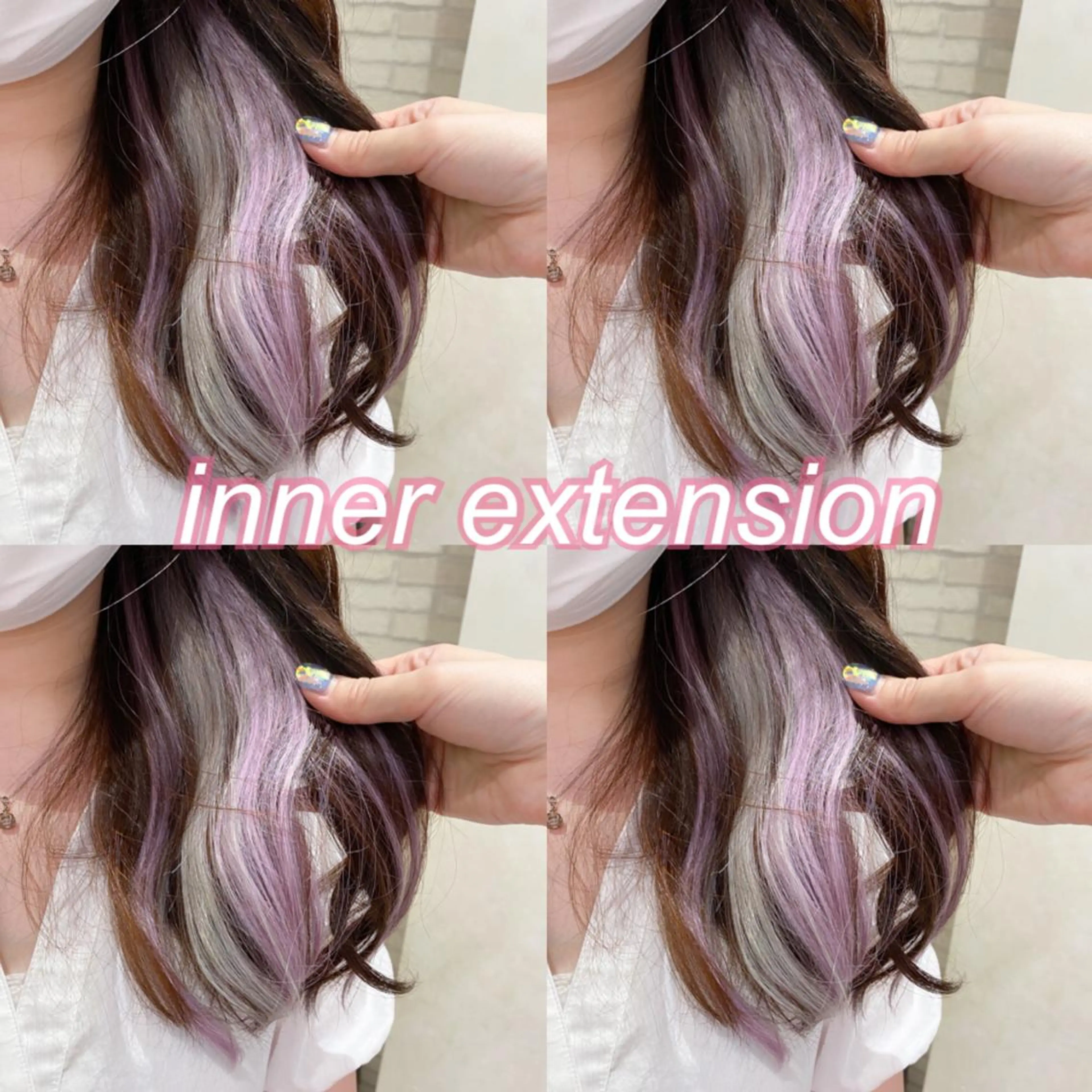 ミディアム 横浜🍒ルーツカラー エクステ／RIEのヘアスタイル