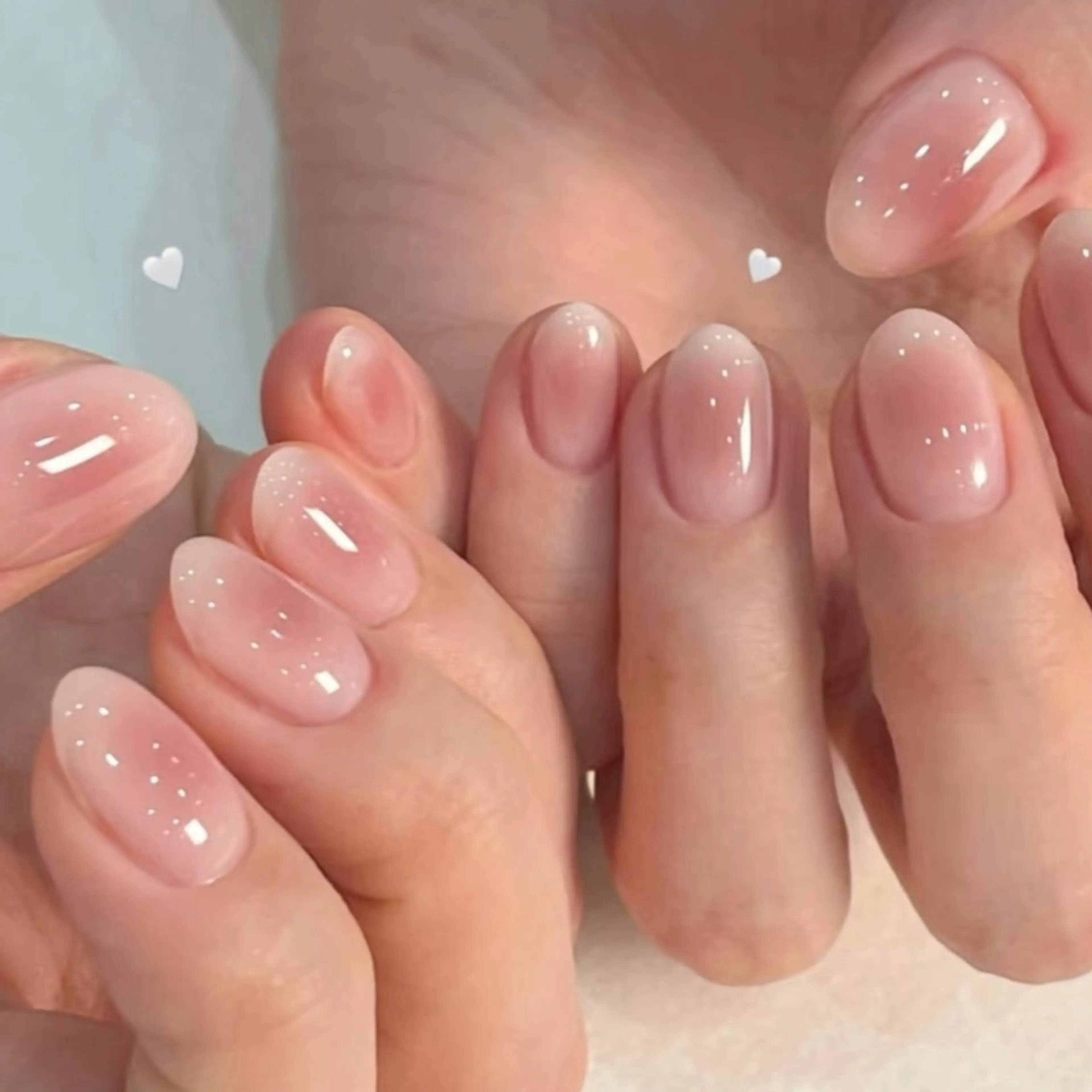 【新人練習モデル】45%🈹流行りチークネイル+ストーンで最新韓国ネイルが叶う!お好みの色で被らないに 3980の写真